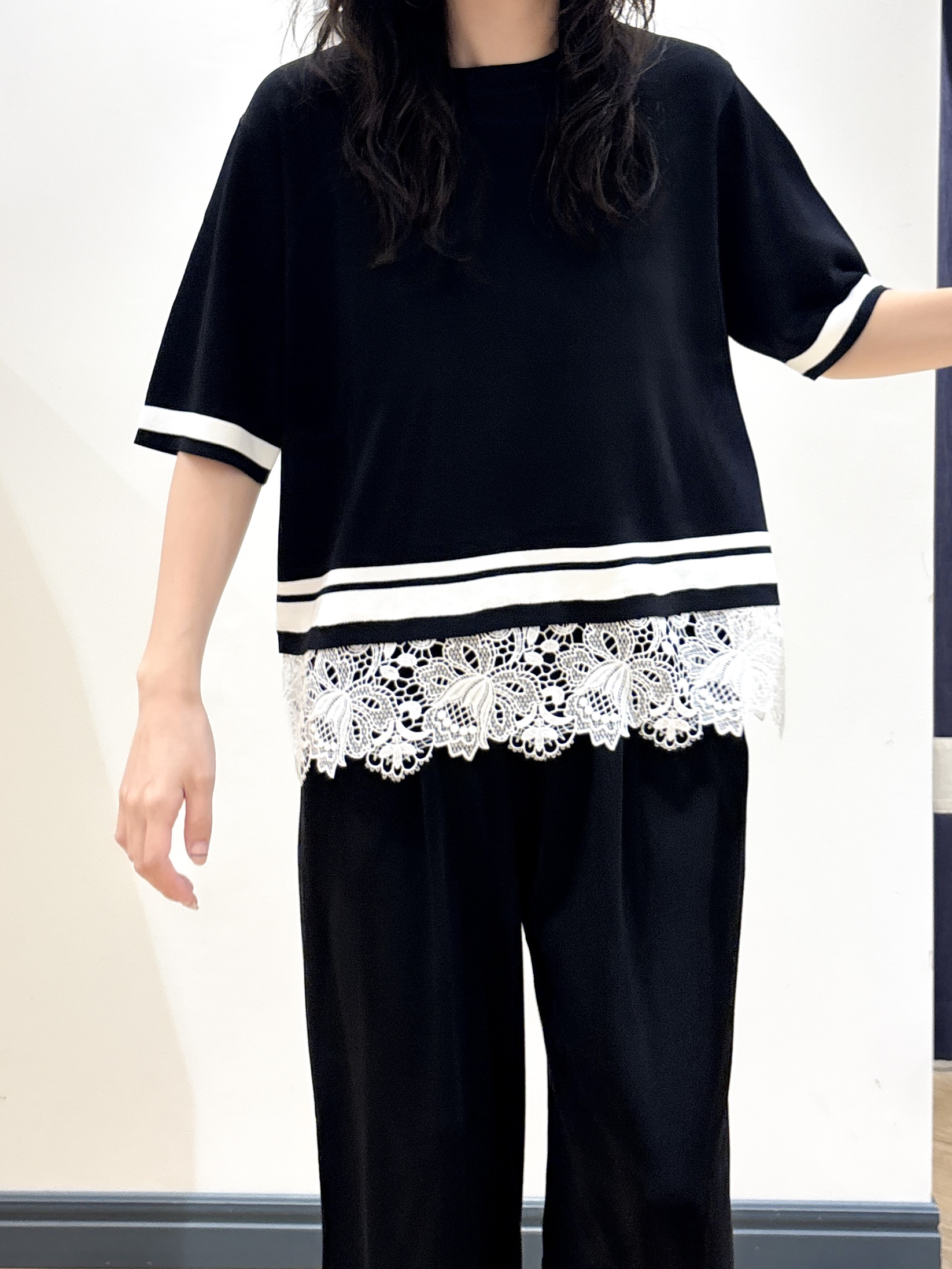 ayakaさんの「grove｜【シリーズ累計36万枚／UVカット・ひんやり・洗濯機OK】やわらかドライタッチレースドッキングニット」を使ったコーディネート