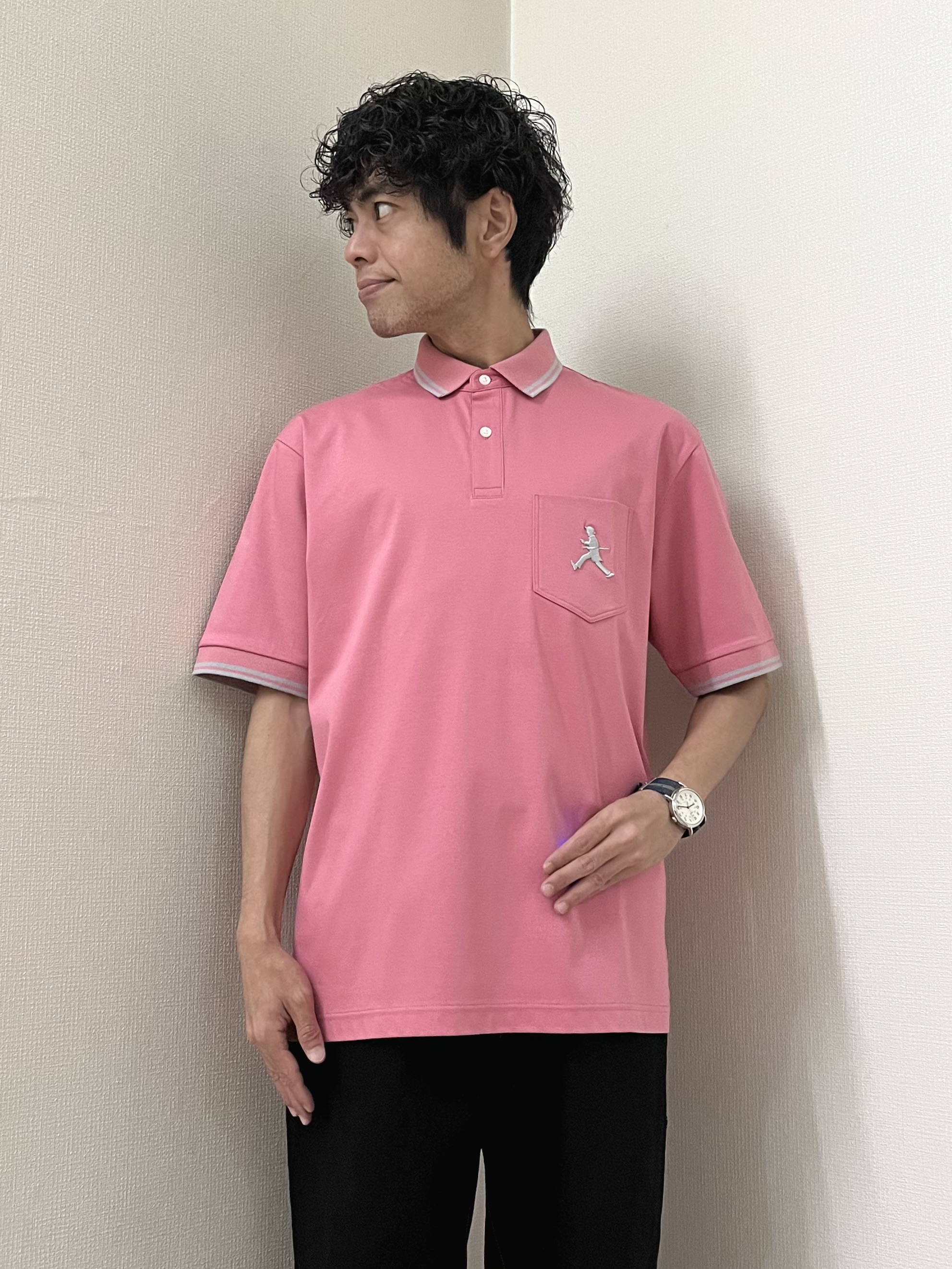 URAさんの「TAKEO KIKUCHI｜【BOWLER HAT LABEL】アイスクリアコットン ボーラーハットウォーカー ポロシャツ」を使ったコーディネート