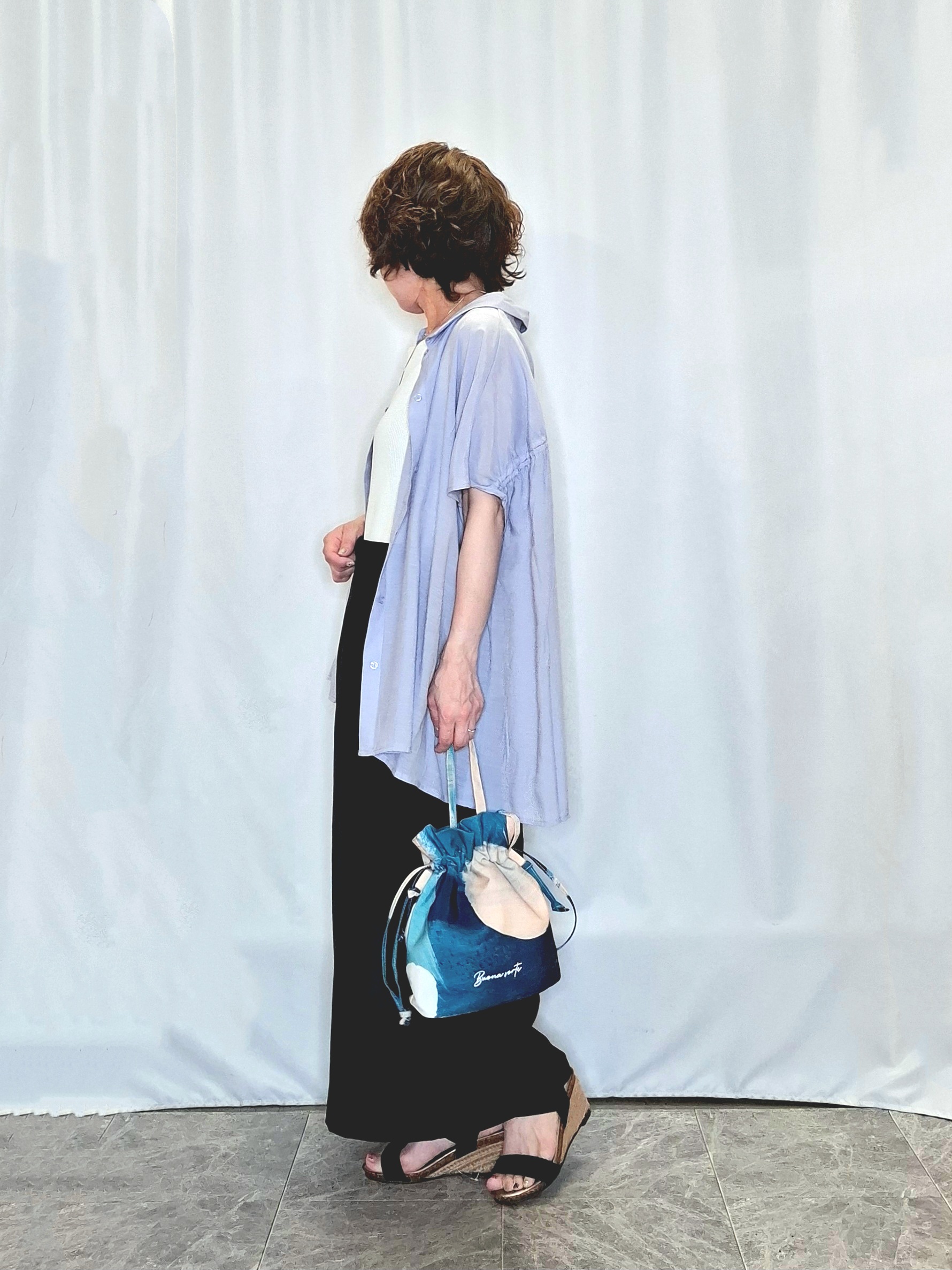 ぬーさんの「SHOO･LA･RUE｜【ひんやり/UV】ほんのりシアーで上品な バックギャザーブラウス」を使ったコーディネート