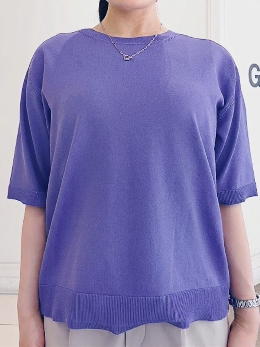 チョコさんの「grove｜【ひんやり・UVカット・洗濯機◎】Tシャツ感覚で着られるコットン混ニット」を使ったコーディネート