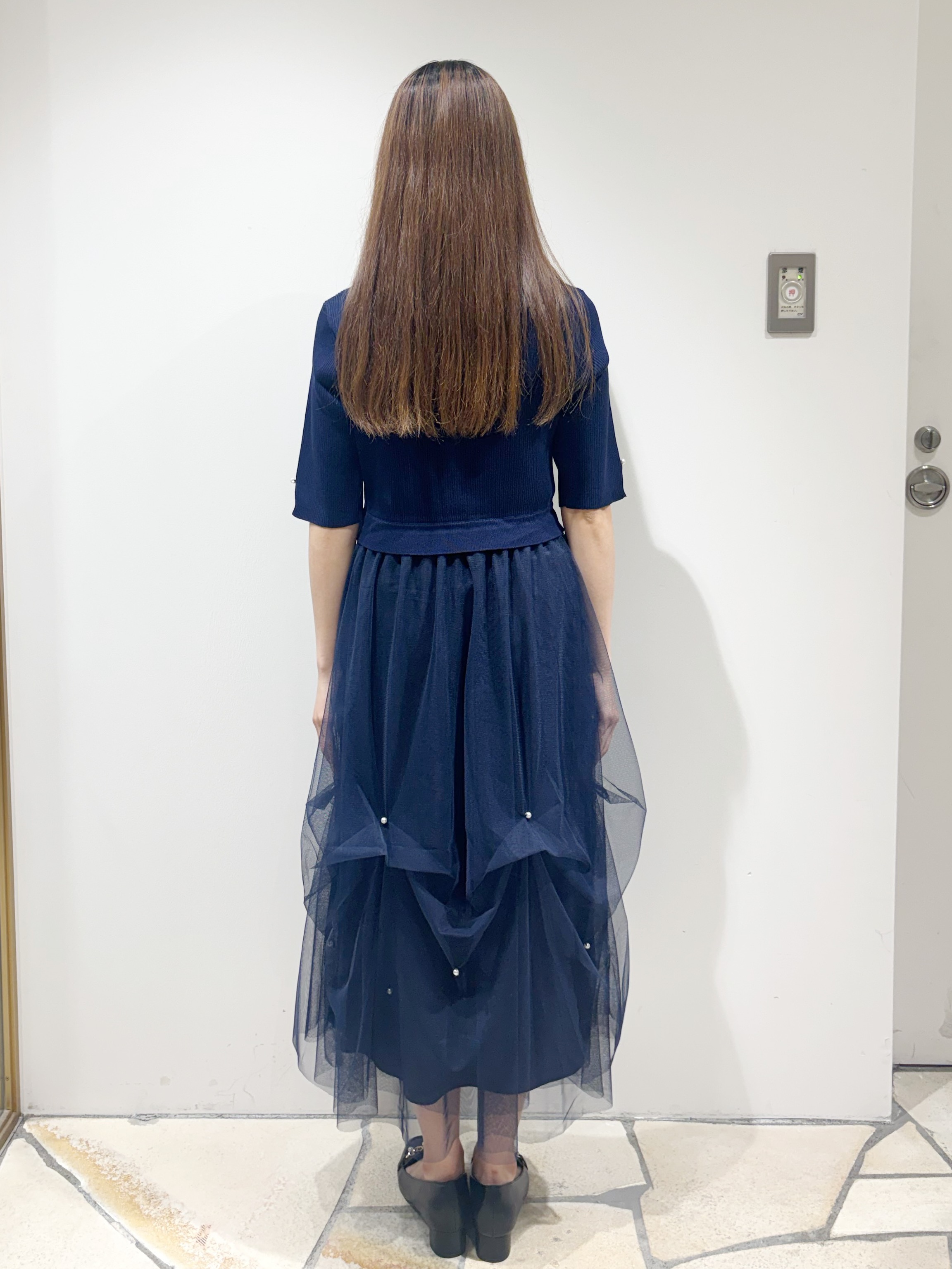 みあたんさんの「index｜チュールパール調ドッキングニットワンピース【洗濯機OK／抗ピル】」を使ったコーディネート