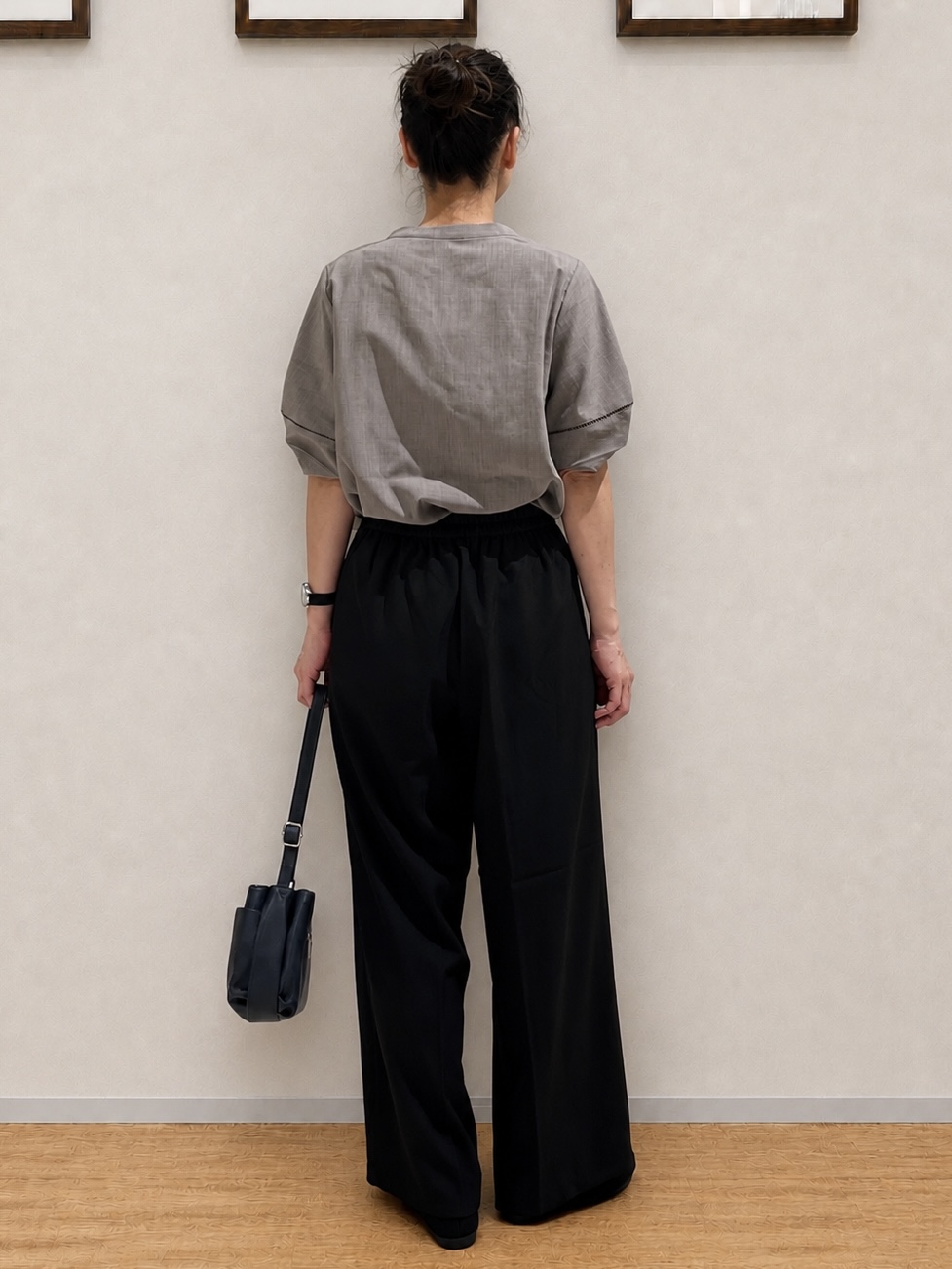 まつみさんの「SHOO･LA･RUE｜【洗濯後しわになりにくい／インせずきまる】麻調ハシゴレーススキッパーブラウス」を使ったコーディネート