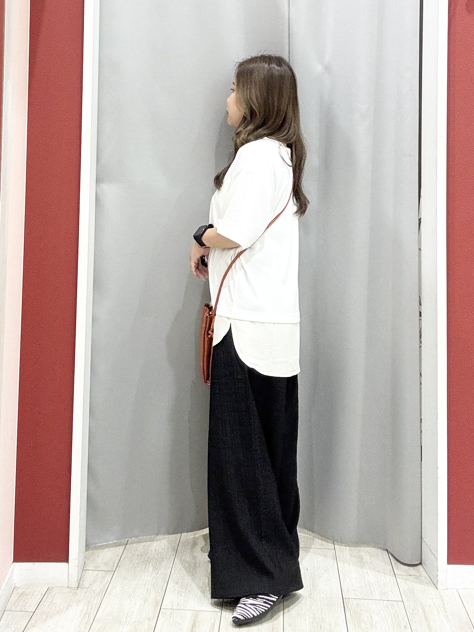 shioさんの「SHOO･LA･RUE｜【ひんやり/体型カバー】冷房、UV対策にも さらさらタッチの 5分袖ボレロカーディガン」を使ったコーディネート