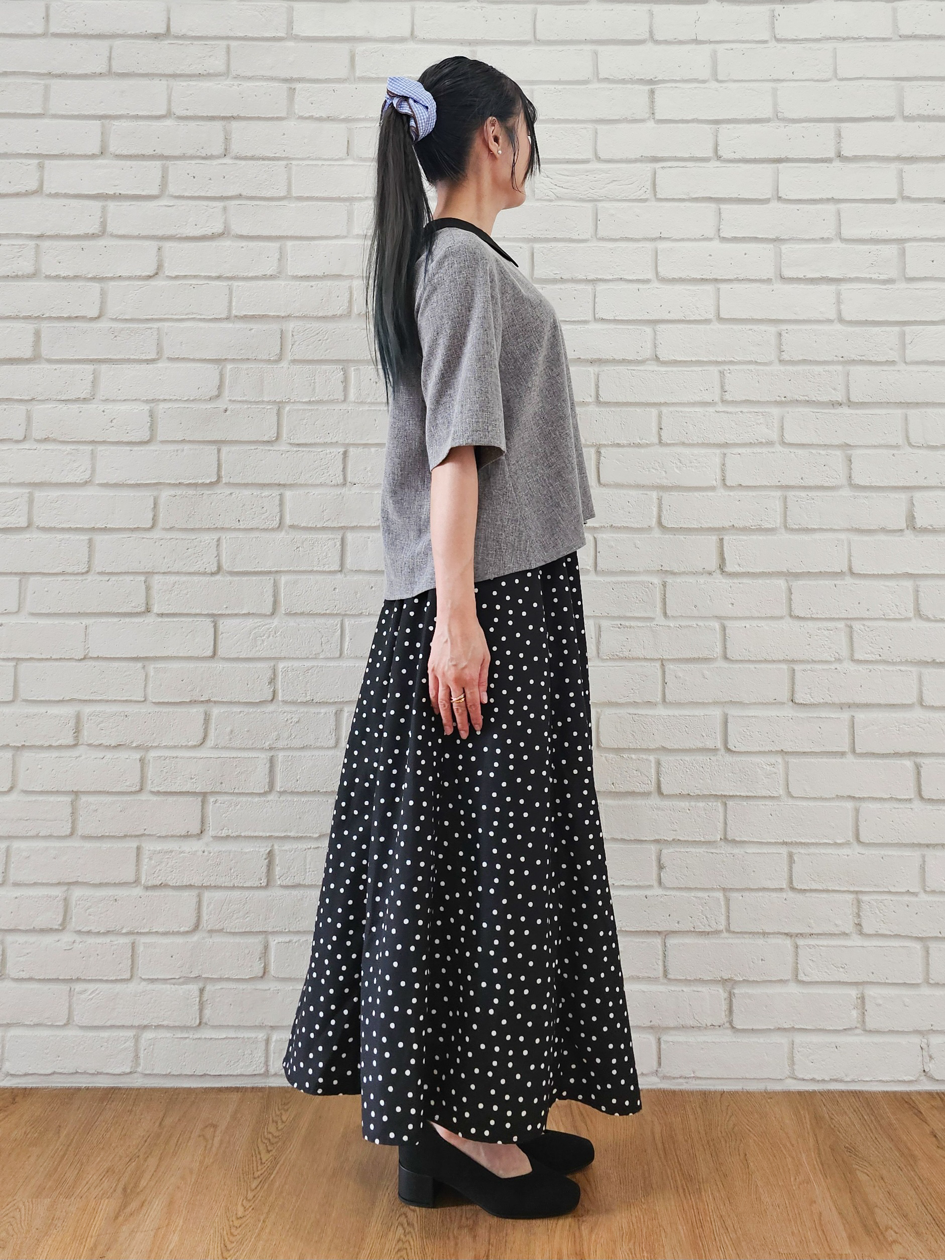 ゆゆさんの「SHOO･LA･RUE｜【サラリ快適／セットアップ可】サマーツイード調衿付き半袖ブラウス」を使ったコーディネート