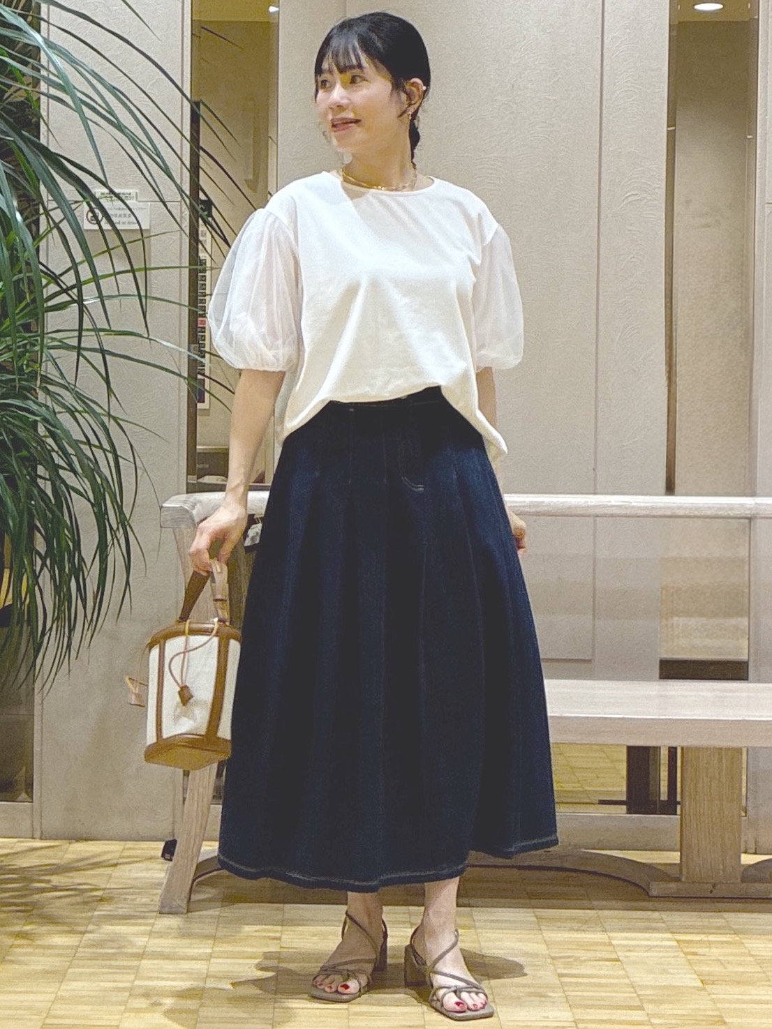  beni_gingerさんの「Reflect｜【UVカット／接触冷感／吸水速乾】チュールスリーブプルオーバー」を使ったコーディネート
