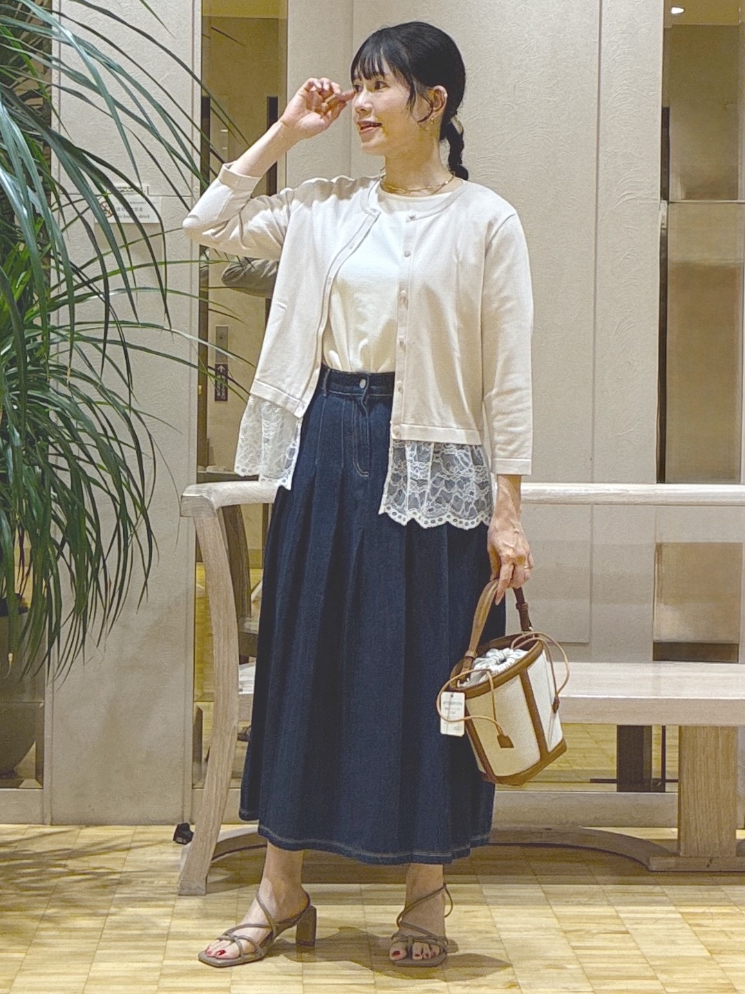  beni_gingerさんの「Reflect｜【UVカット／接触冷感／吸水速乾】チュールスリーブプルオーバー」を使ったコーディネート