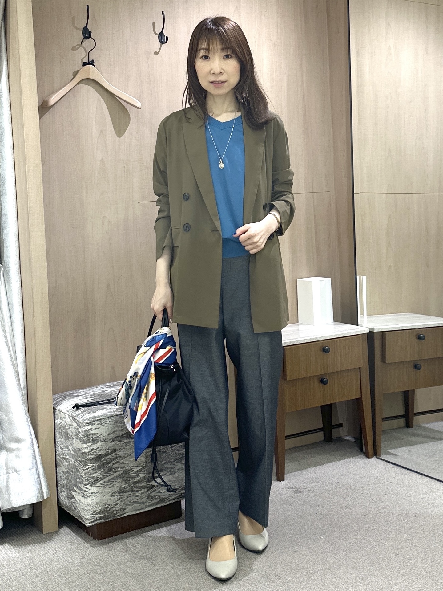Miwaさんの「UNTITLED｜【セットアップ可/接触冷感/通気性】ドライシアーダブルジャケット」を使ったコーディネート