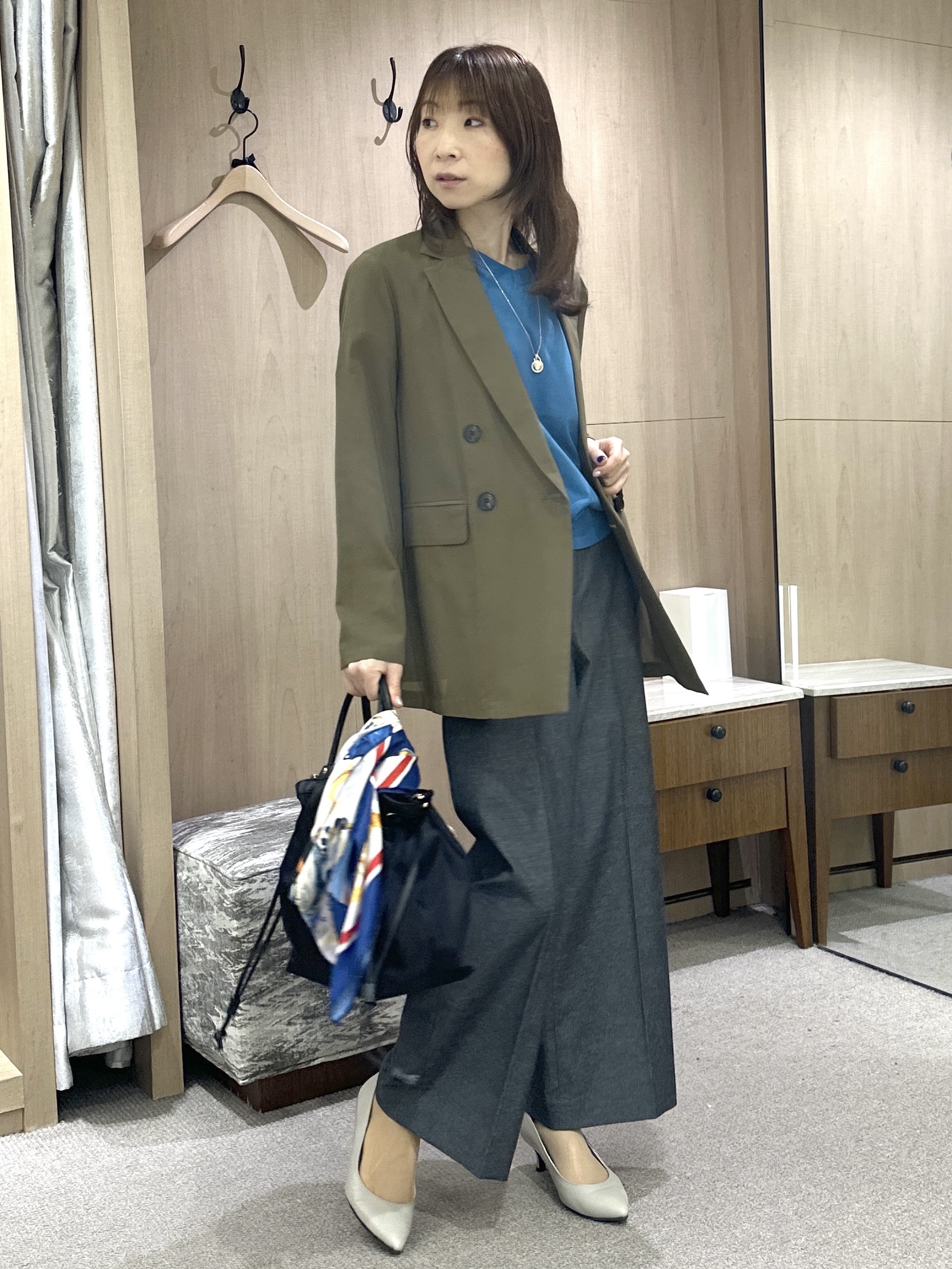 Miwaさんの「UNTITLED｜【セットアップ可/接触冷感/通気性】ドライシアーダブルジャケット」を使ったコーディネート