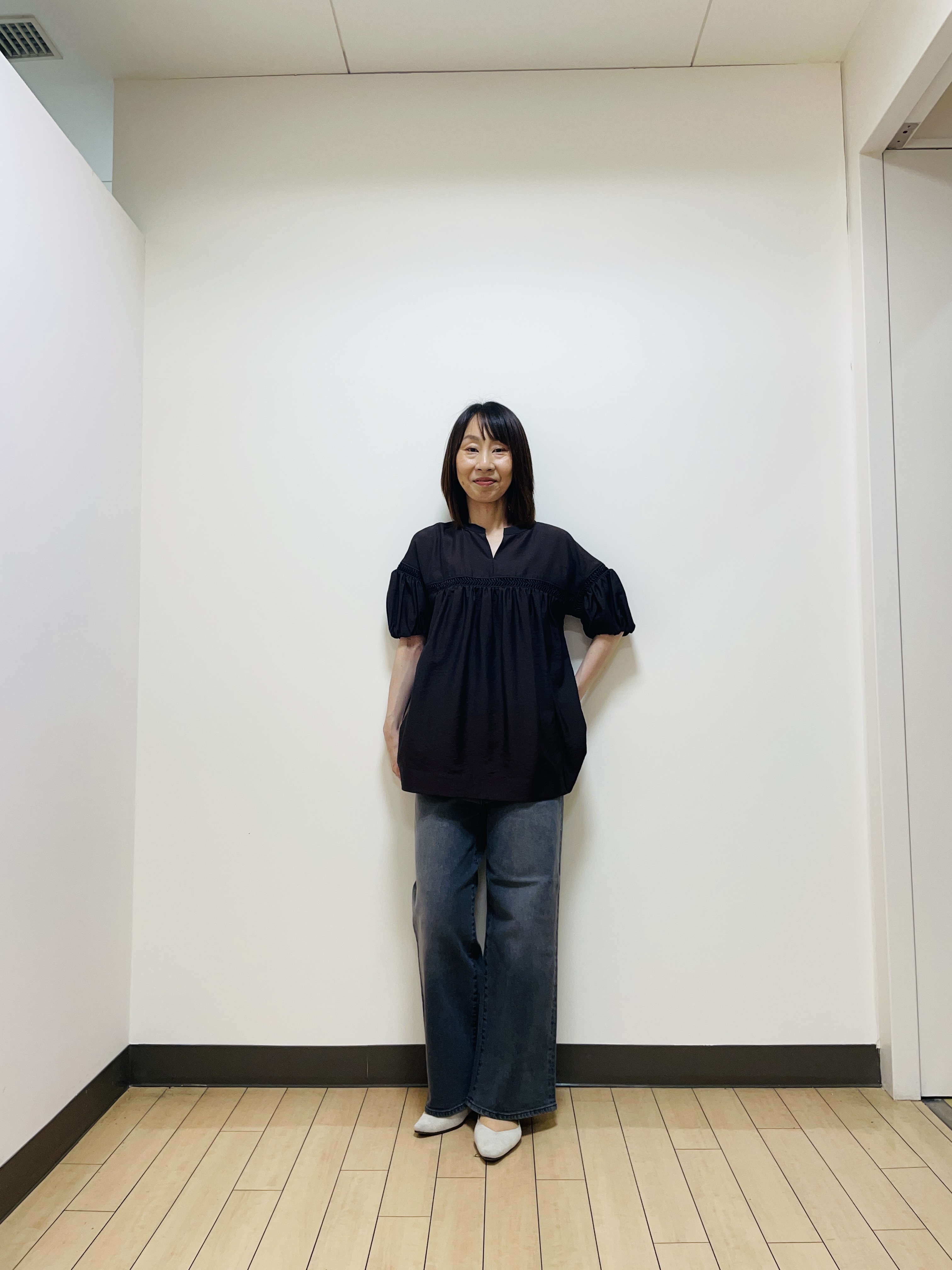 Riiさんの「Reflect｜【UVカット／接触冷感／吸水速乾】ギャザースリーブカットソー」を使ったコーディネート