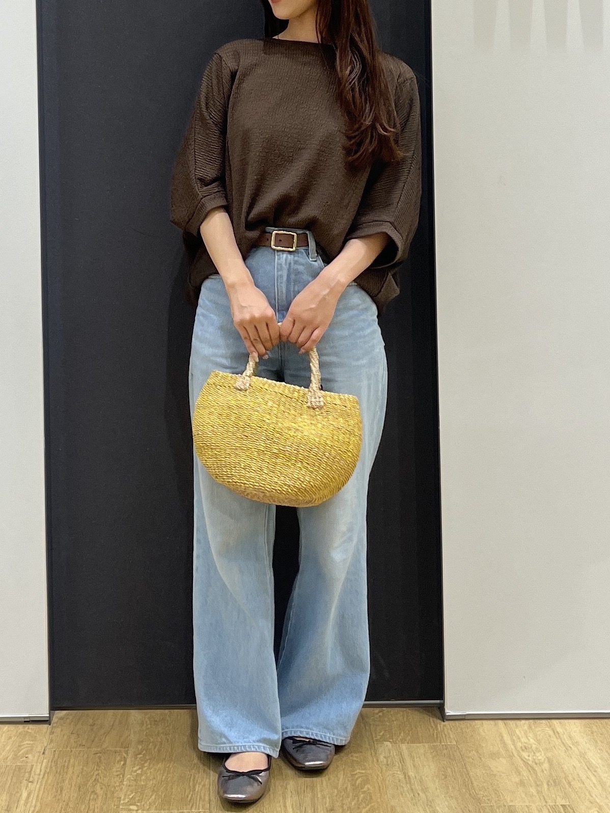 Minaさんの「Dessin｜シュリンクジャージ カットソー」を使ったコーディネート