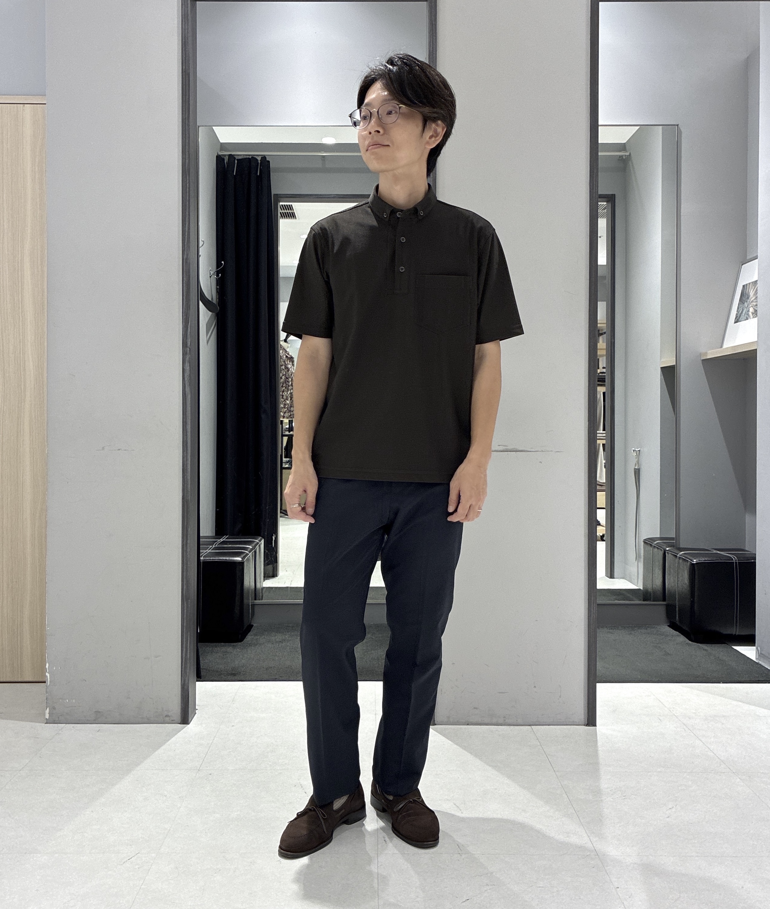 わいずみさんの「TAKEO KIKUCHI｜【抗菌防臭】COOL DOTS（R）ドビープリント ジャケット」を使ったコーディネート