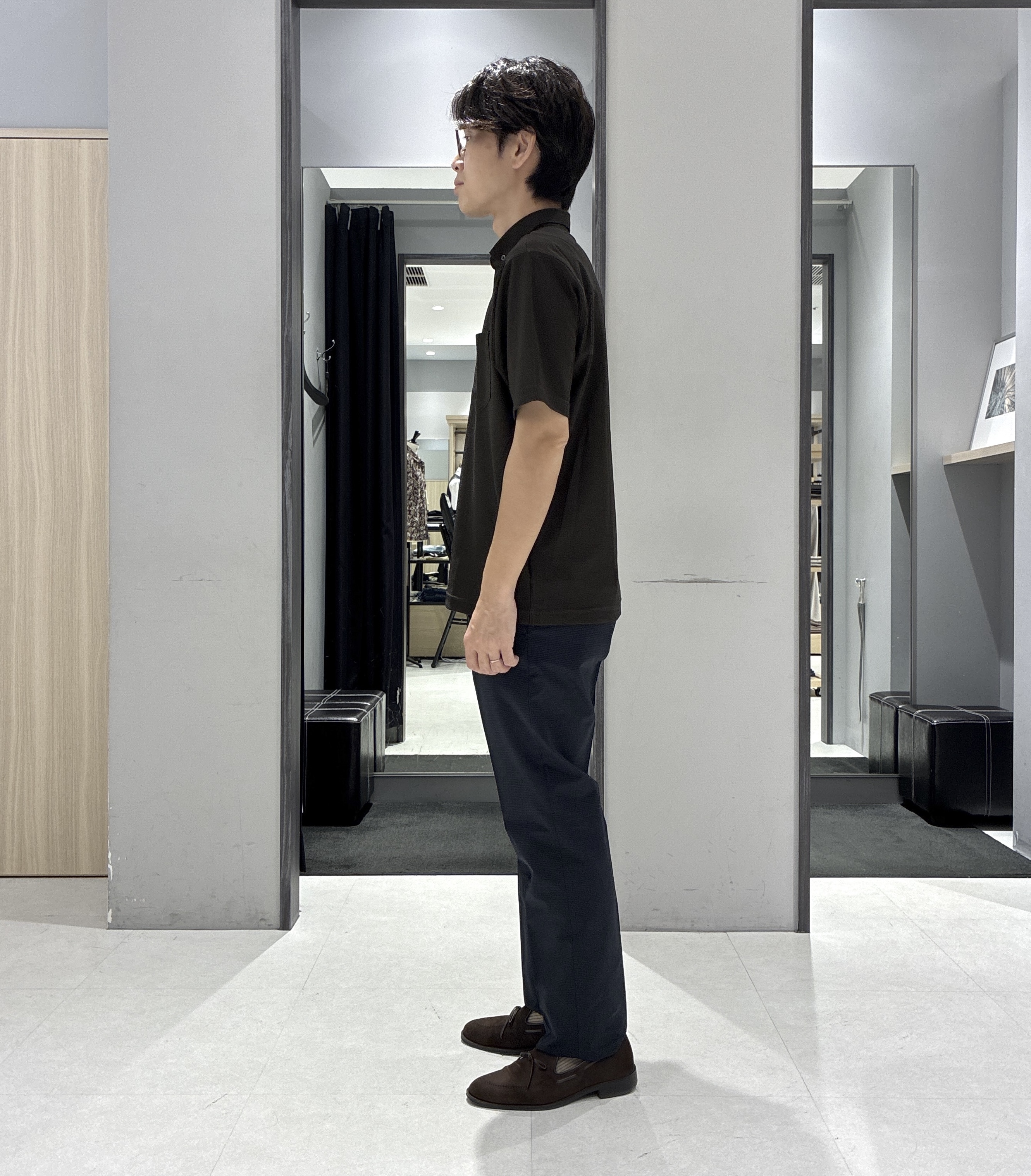わいずみさんの「TAKEO KIKUCHI｜【抗菌防臭】COOL DOTS（R）ドビープリント ジャケット」を使ったコーディネート