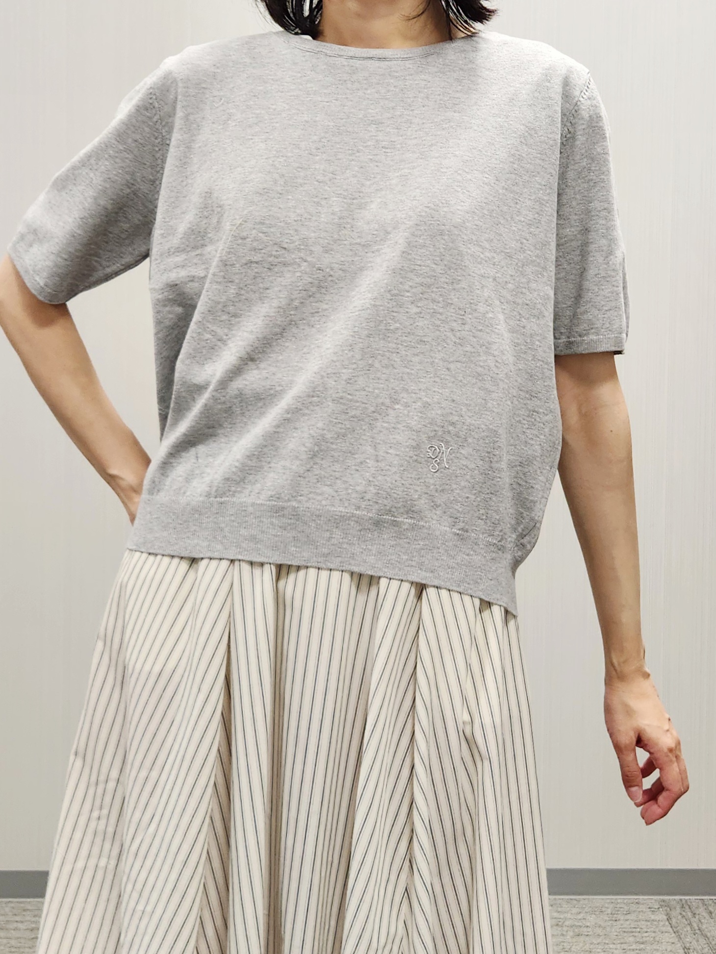 naraさんの「Dessin｜【9色展開/接触冷感/UVカット】ドライタッチサマーニットT」を使ったコーディネート