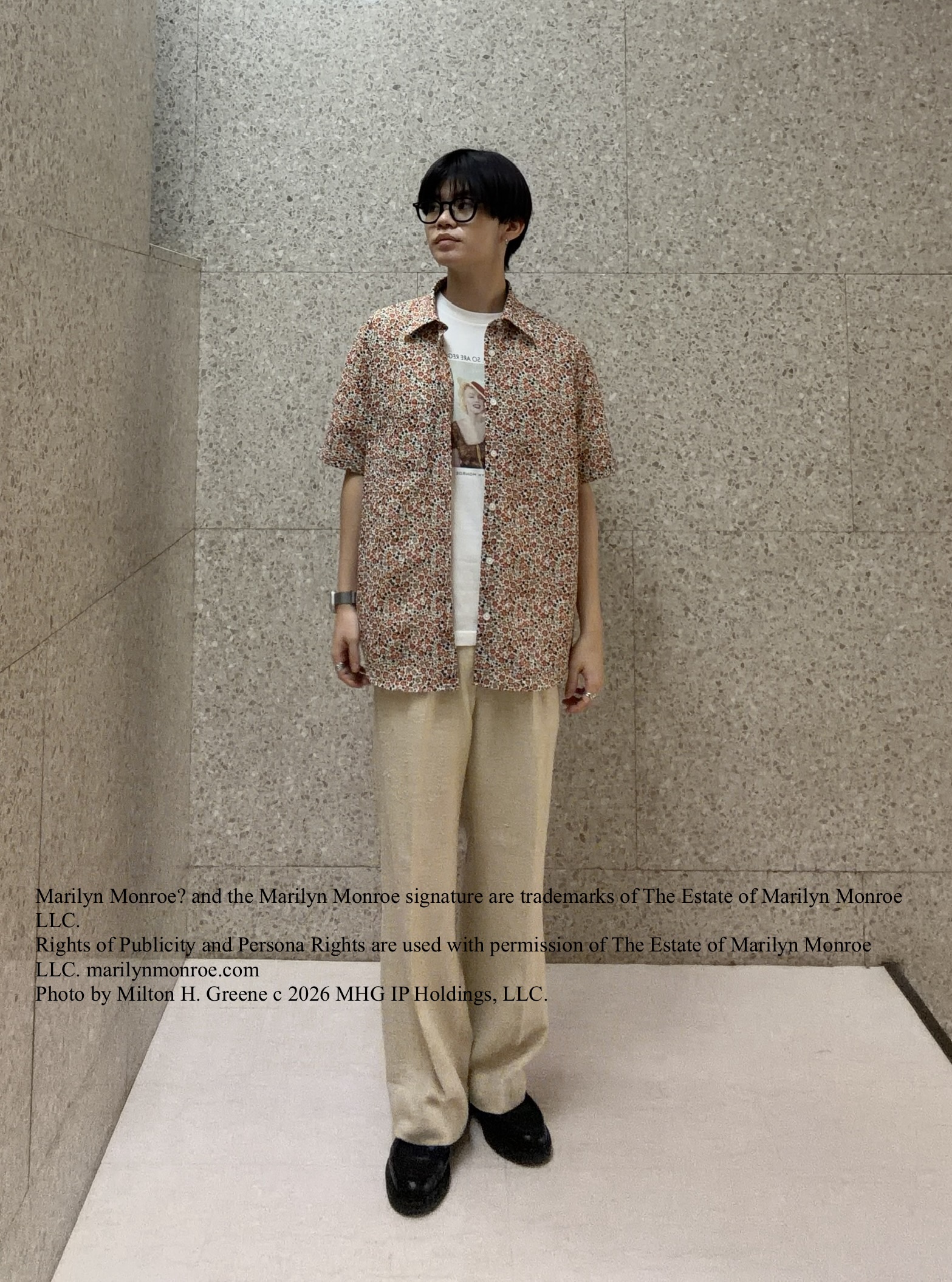 キムラさんの「TAKEO KIKUCHI｜リップル小花シャツ」を使ったコーディネート