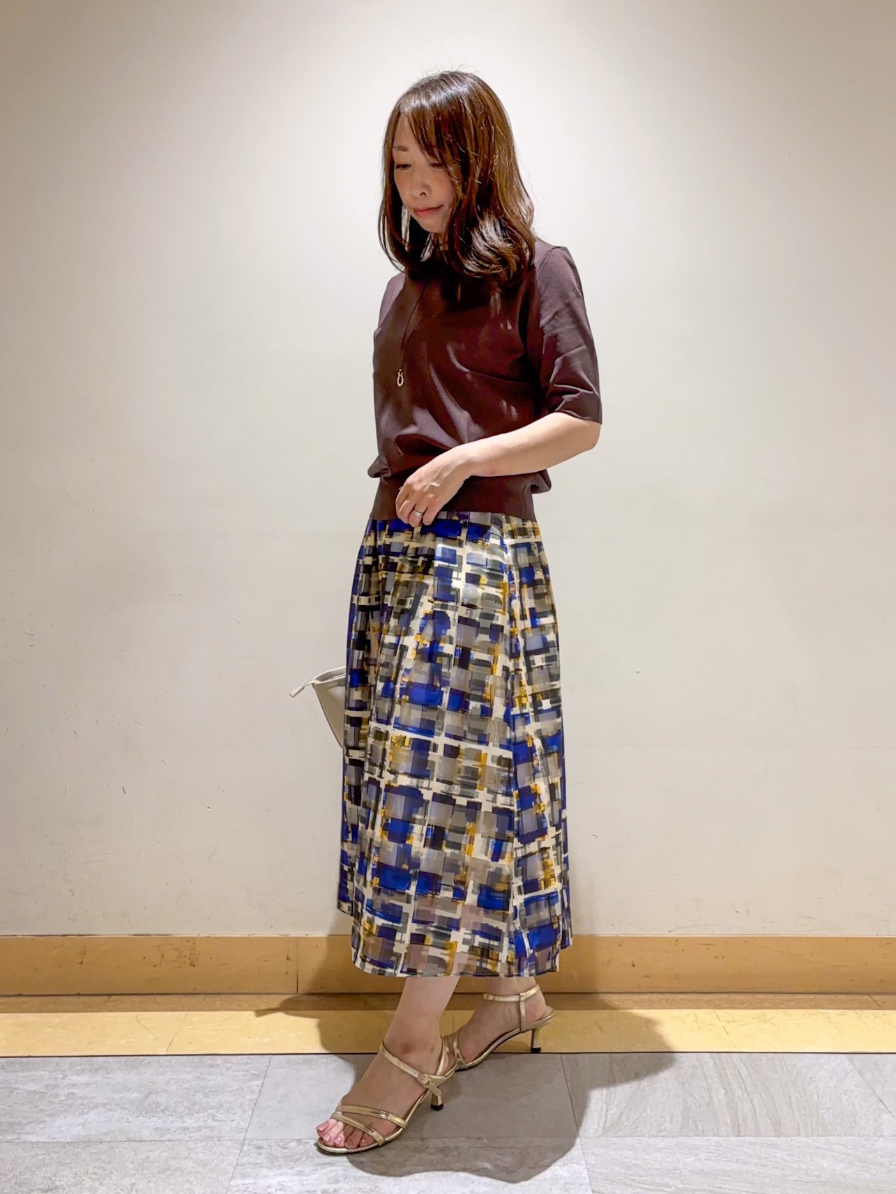 sattoさんの「UNTITLED｜【アンサンブル可/上品な清涼感】コンパクト5分袖ニット」を使ったコーディネート