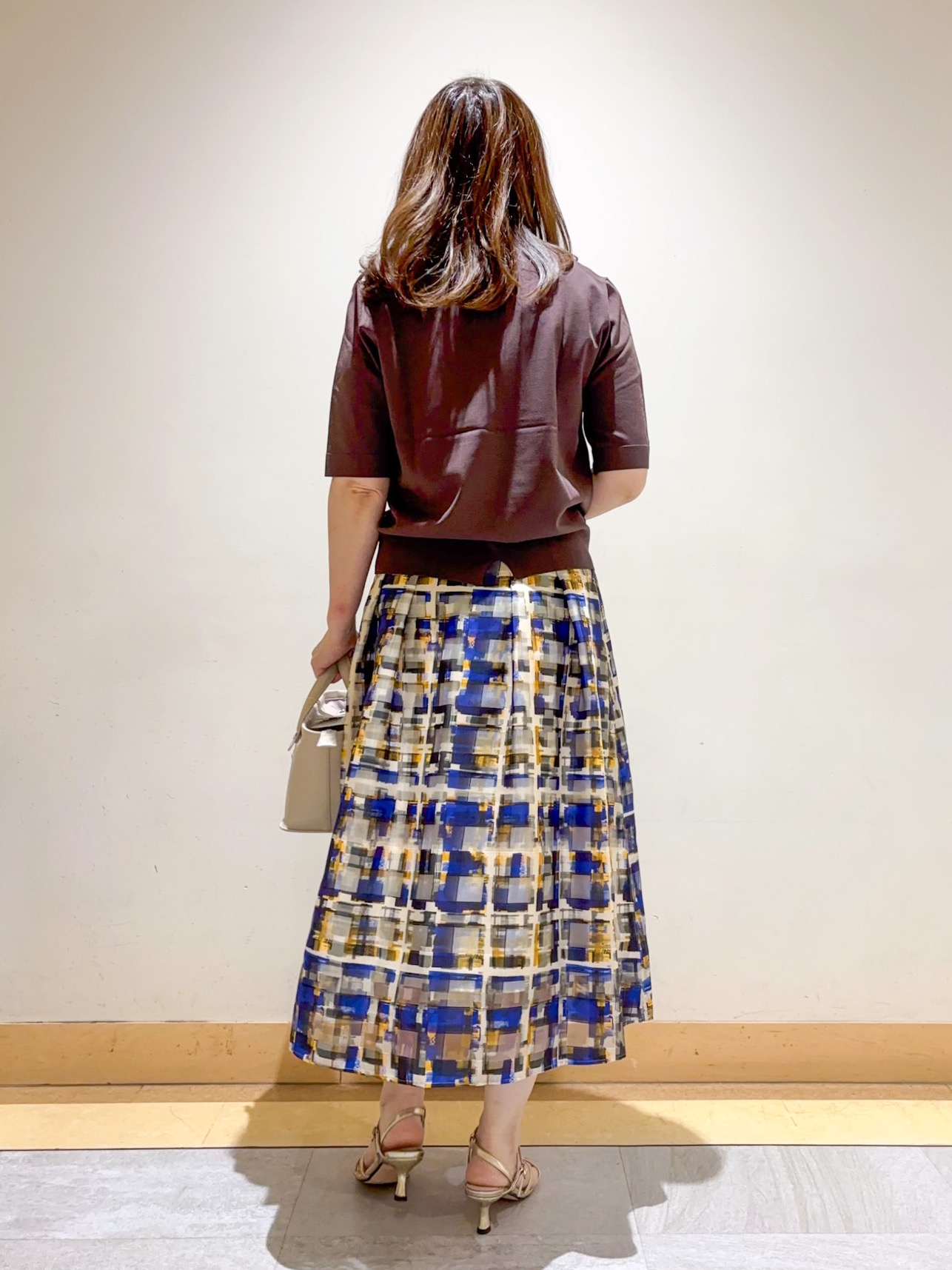 sattoさんの「UNTITLED｜【アンサンブル可/上品な清涼感】コンパクト5分袖ニット」を使ったコーディネート