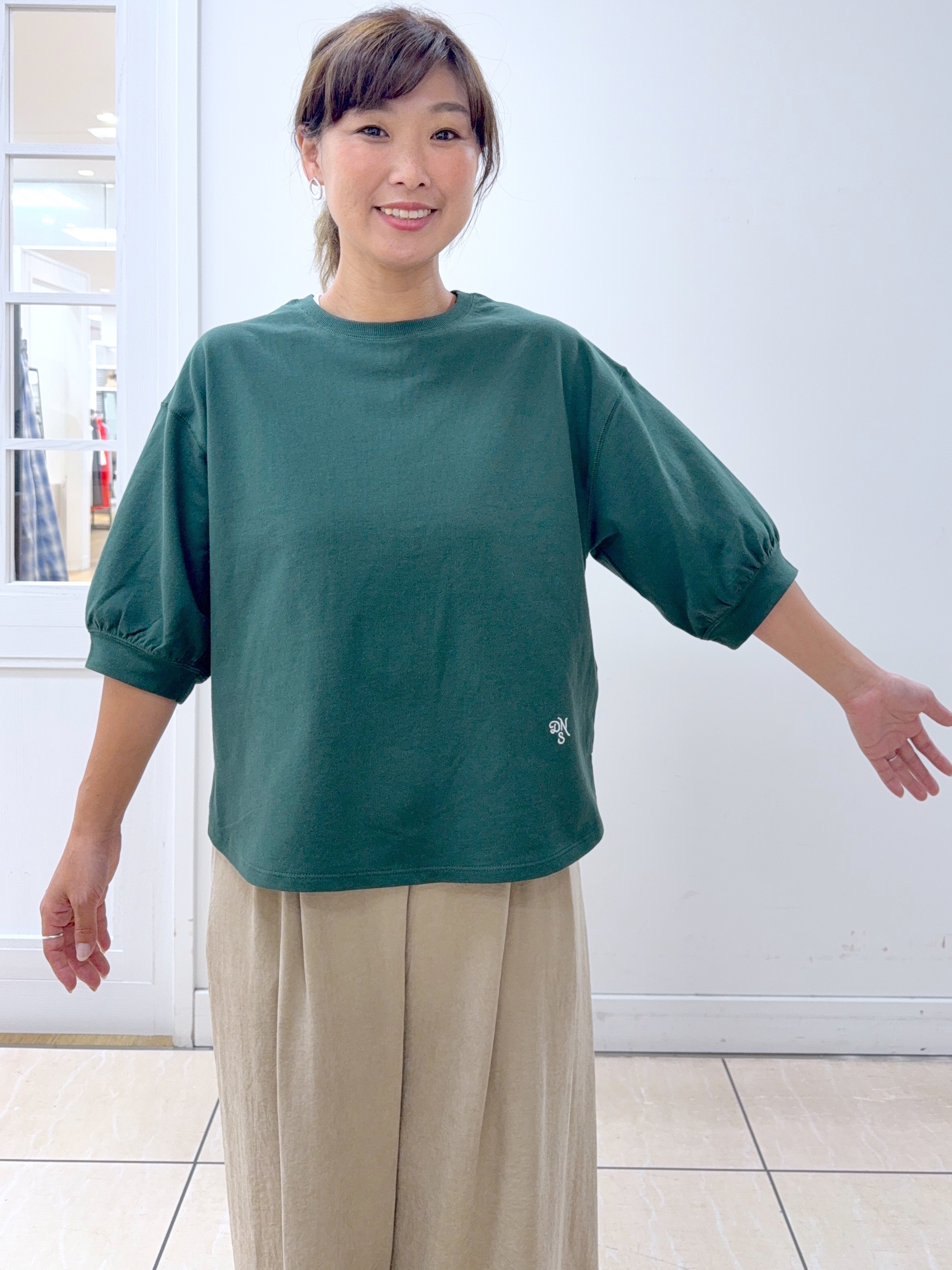 Osawaさんの「Dessin｜バックヘンリーカットソー5分袖」を使ったコーディネート