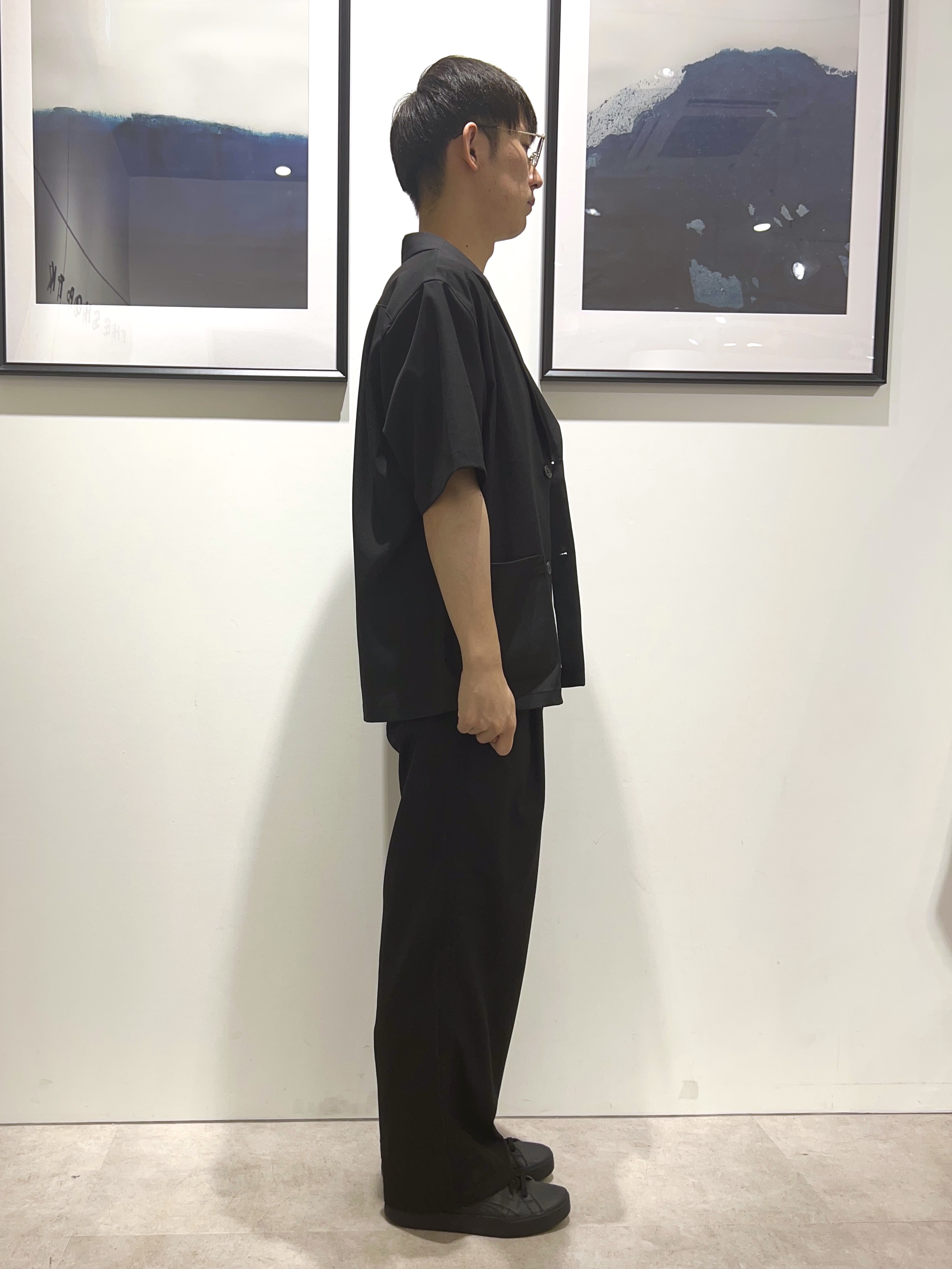 。さんの「THE SHOP TK｜リラックスワイド 5分袖ジャケット セットアップ可／洗濯機OK」を使ったコーディネート