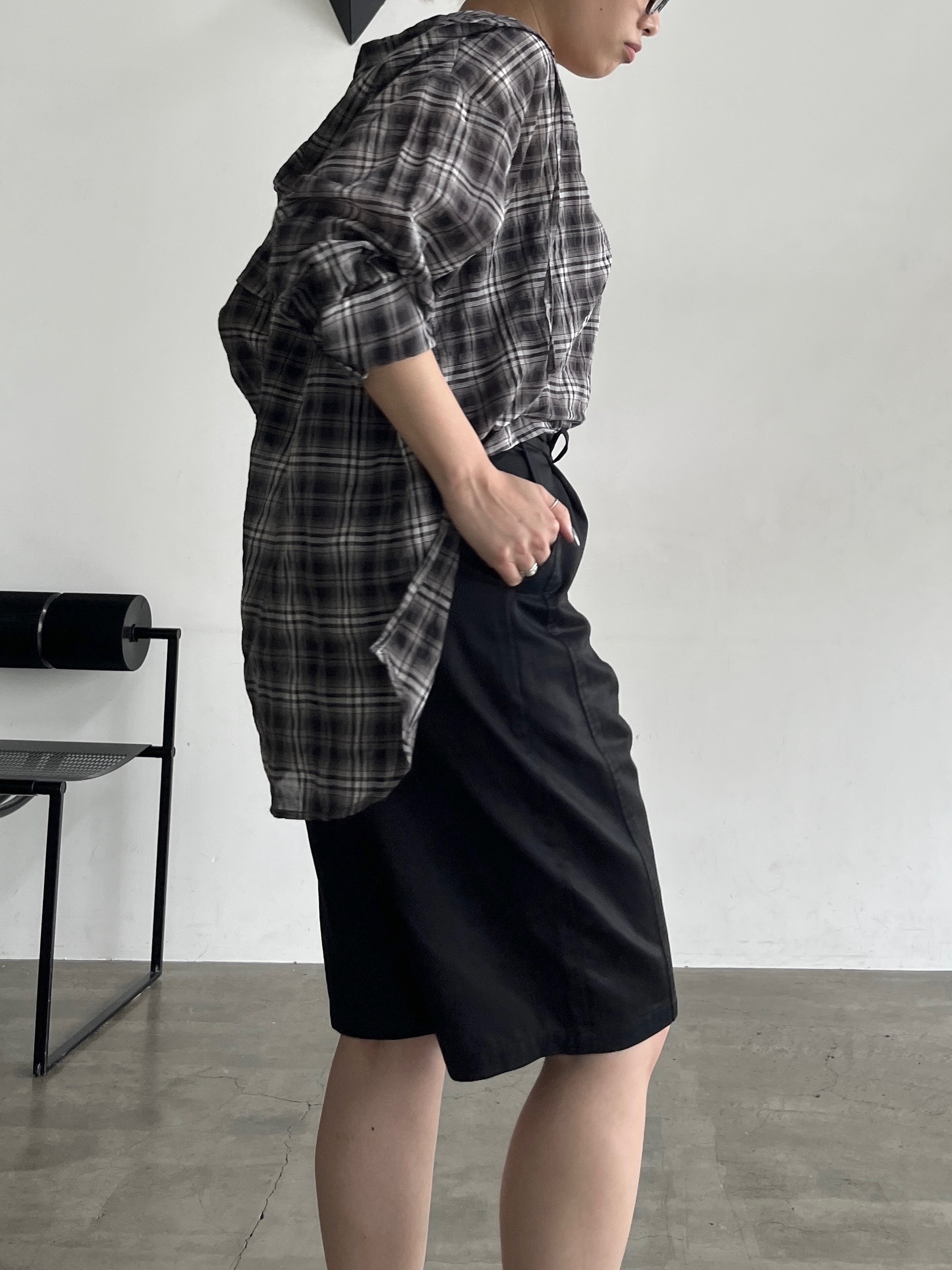 Harukaさんの「INDIVI｜フード付 シアーチェックシャツ」を使ったコーディネート