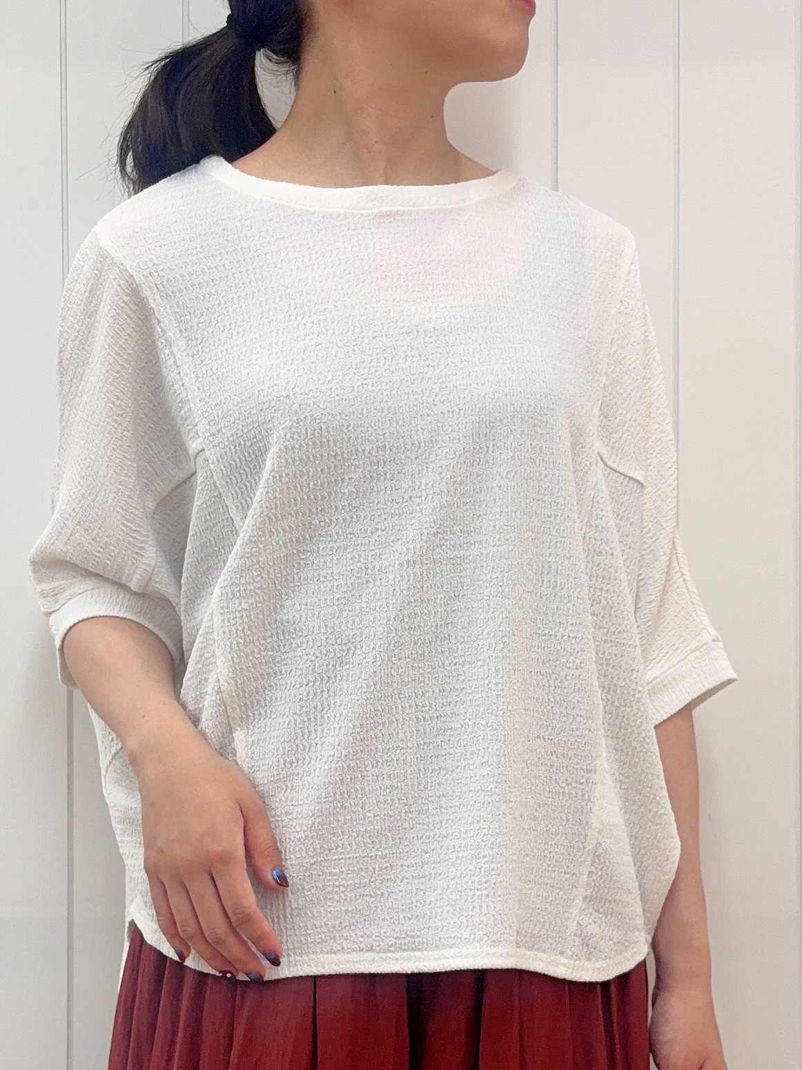 Mayaさんの「Dessin｜シュリンクジャージ カットソー」を使ったコーディネート