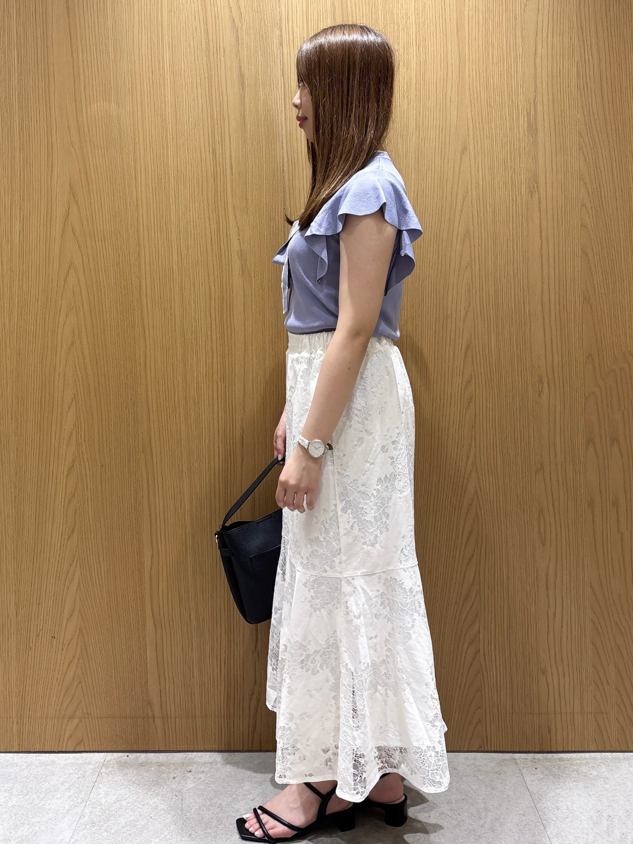 ゆいさんの「index｜【UVケア／接触冷感】バイカラーボウタイフリルトップス《洗濯機OK》」を使ったコーディネート