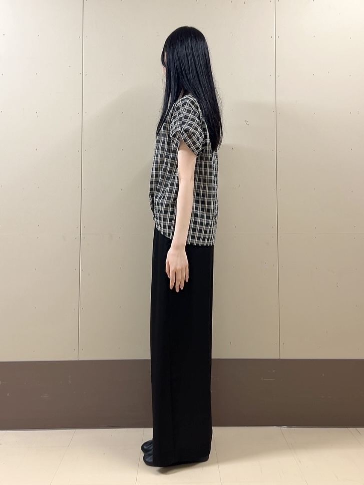 sechiさんの「UNTITLED｜シアーチェックブラウス」を使ったコーディネート