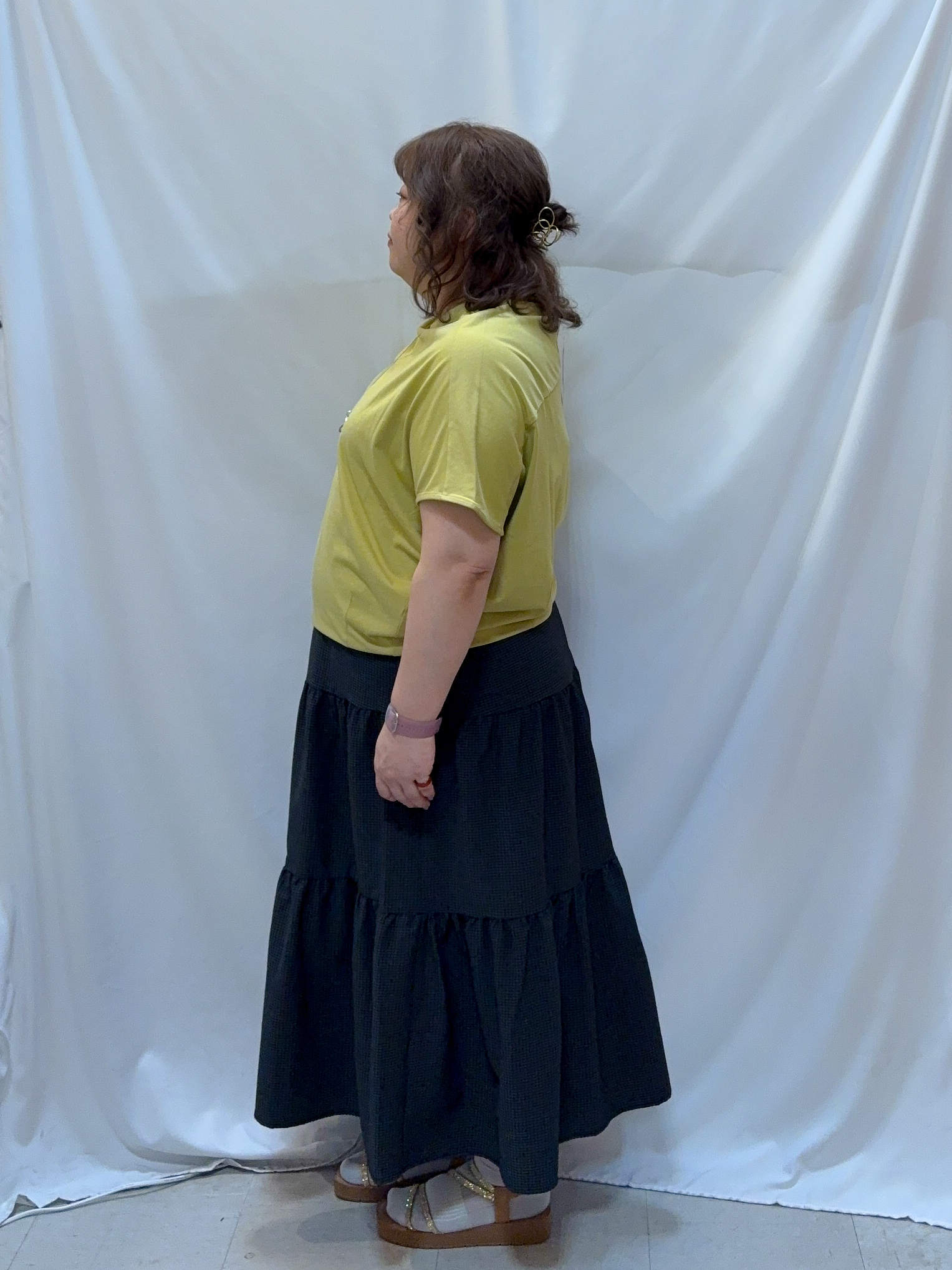 kotoさんさんの「SHOO･LA･RUE｜【ひんやり/体型カバー】インせず着られる 上品見えのドルマントップス」を使ったコーディネート