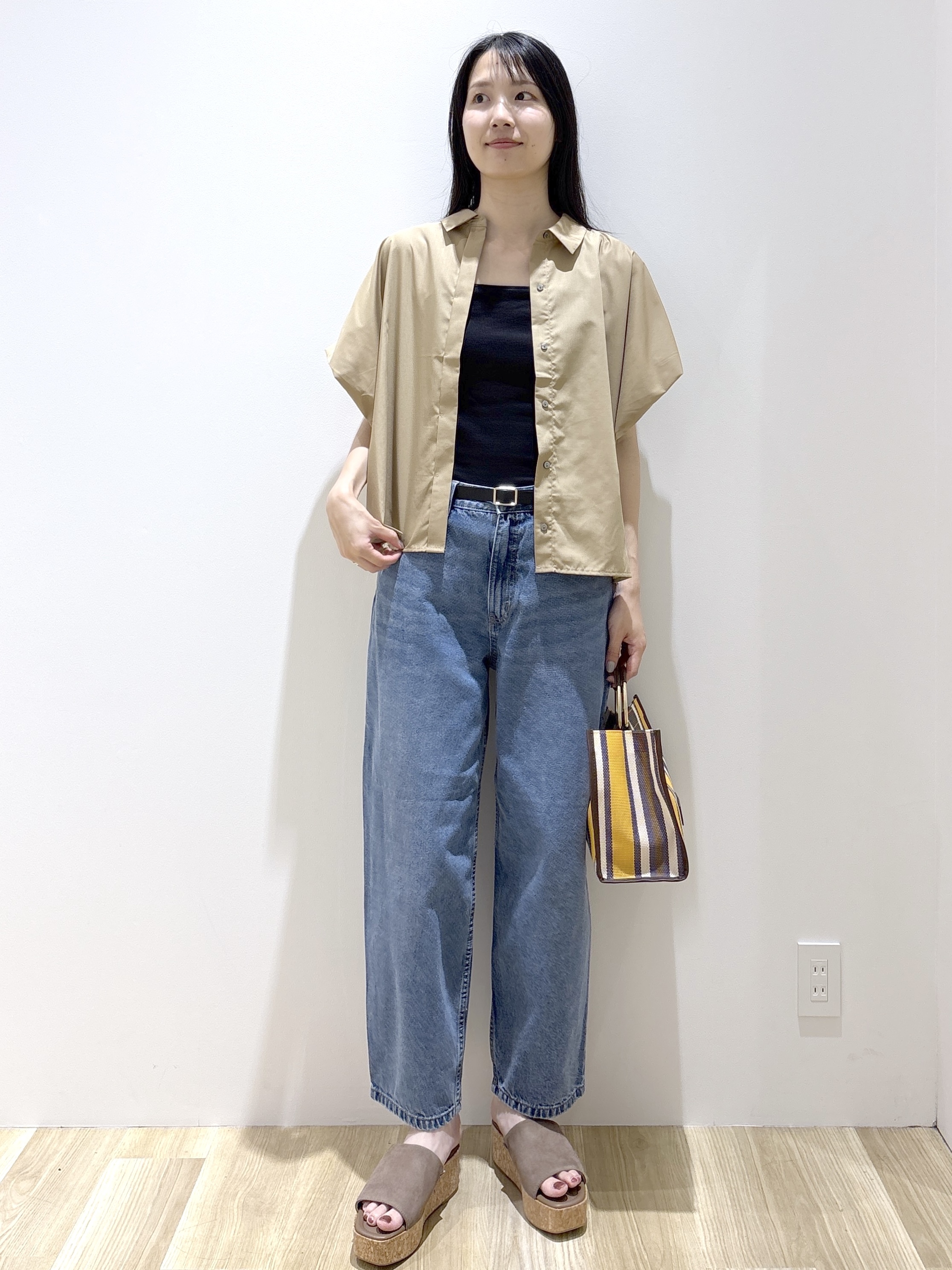 sachikoさんの「OPAQUE.CLIP｜タックニュアンスフォルムシャツ【洗濯機OK】」を使ったコーディネート