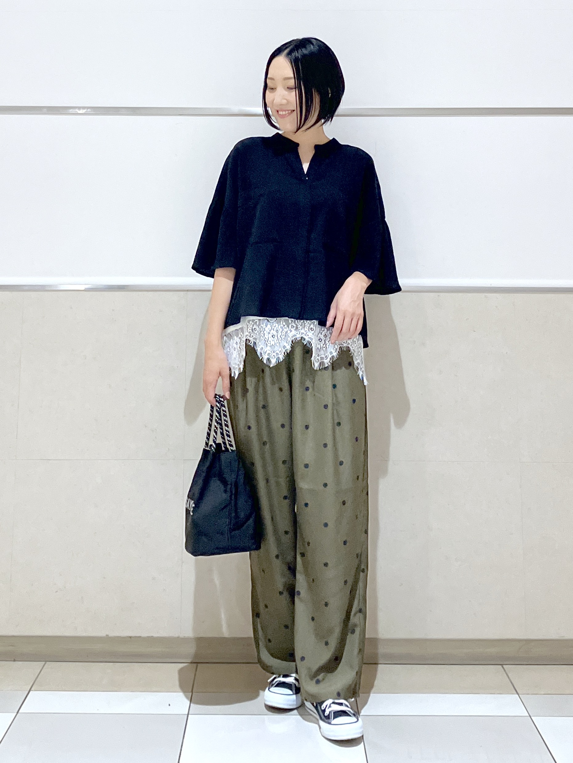 eriko さんの「Dessin｜フレアスリーブ スキッパーブラウス」を使ったコーディネート