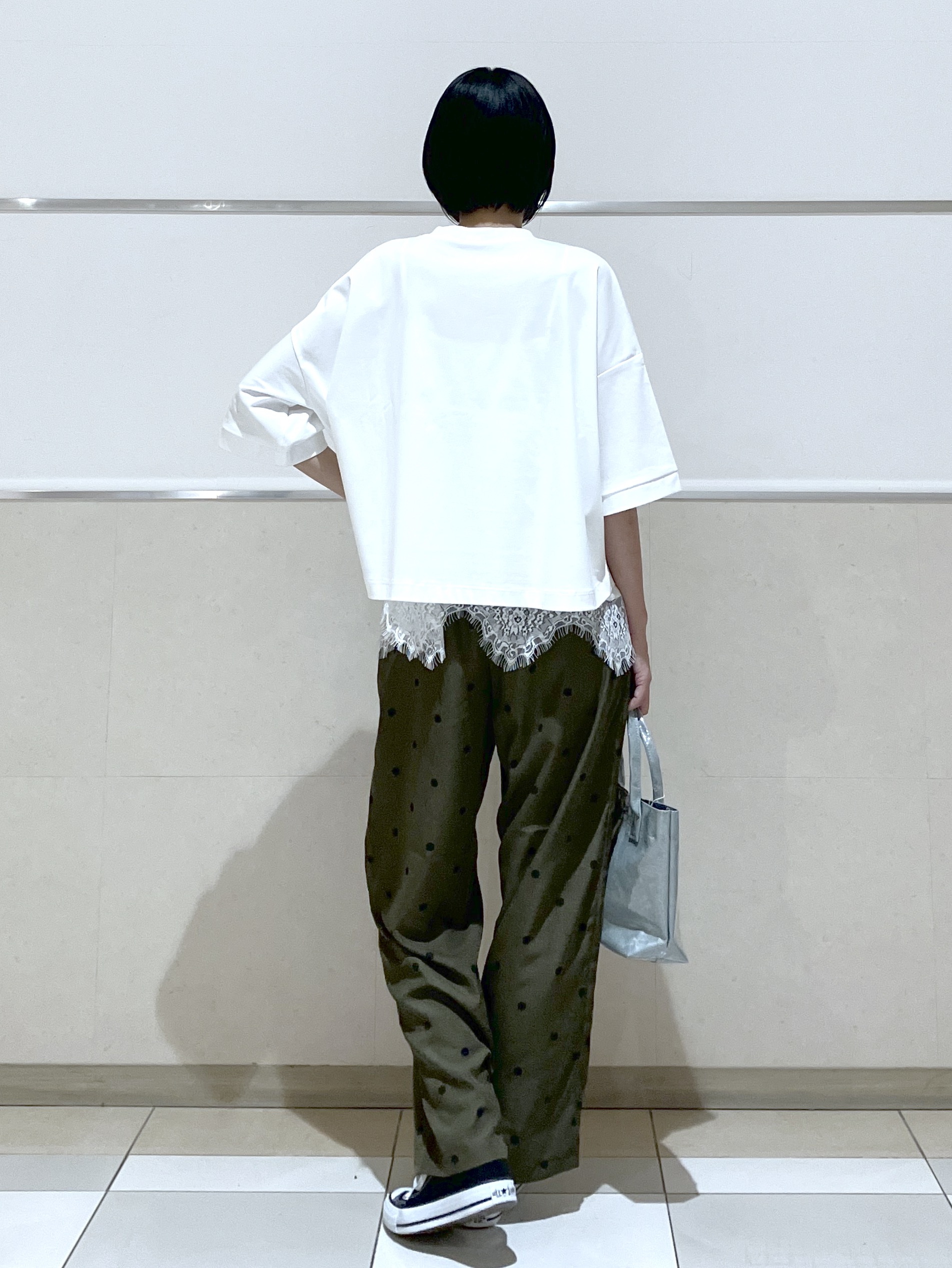 eriko さんの「Dessin｜【体型カバー】美光沢カットソーボクシーシルエット」を使ったコーディネート