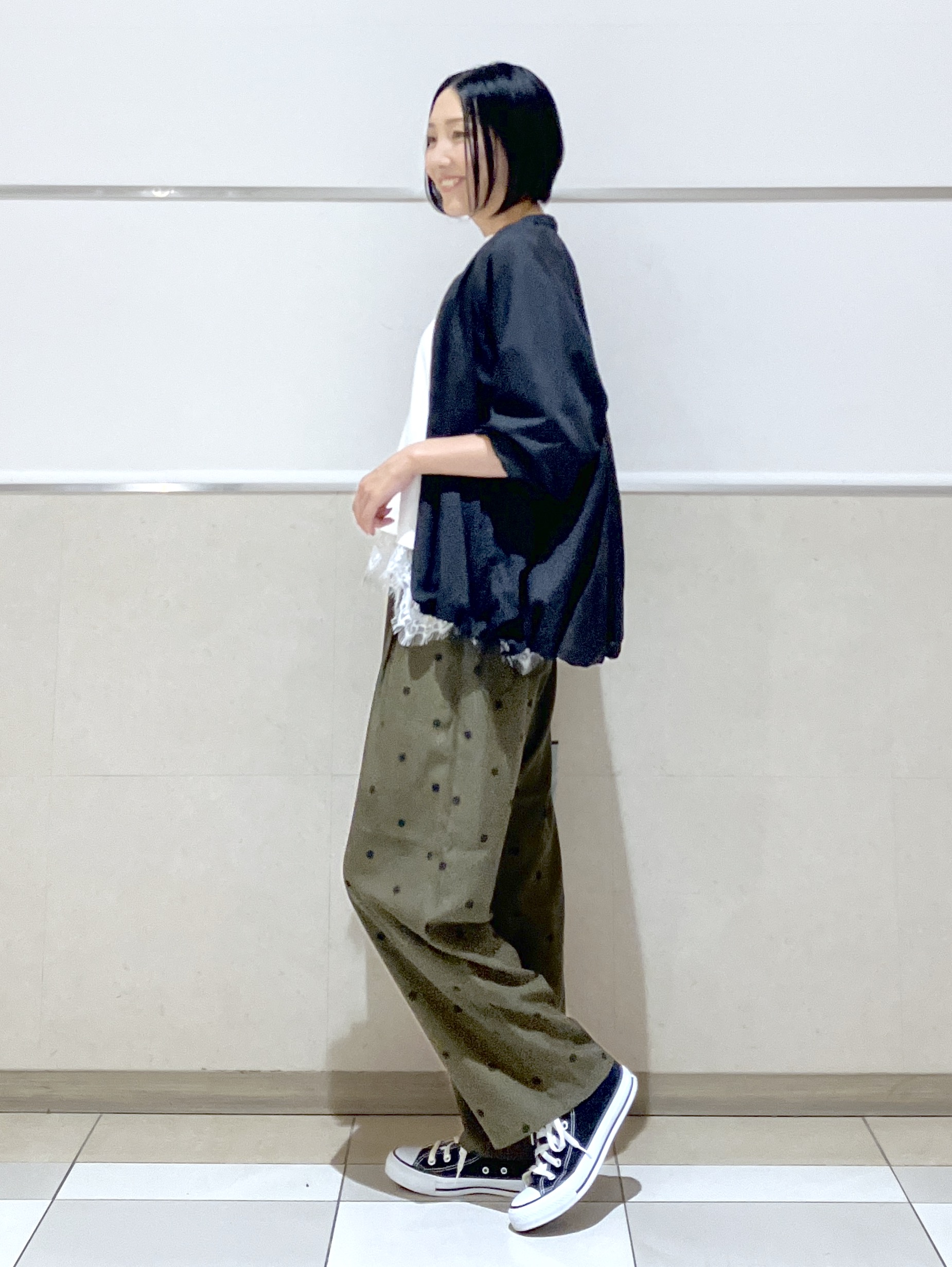 eriko さんの「Dessin｜【体型カバー】美光沢カットソーボクシーシルエット」を使ったコーディネート