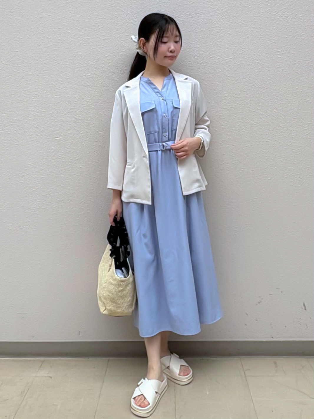 Izuさんの「index｜【接触冷感／防シワ】ひんやり7分袖テーラードジャケット《洗濯機OK》」を使ったコーディネート