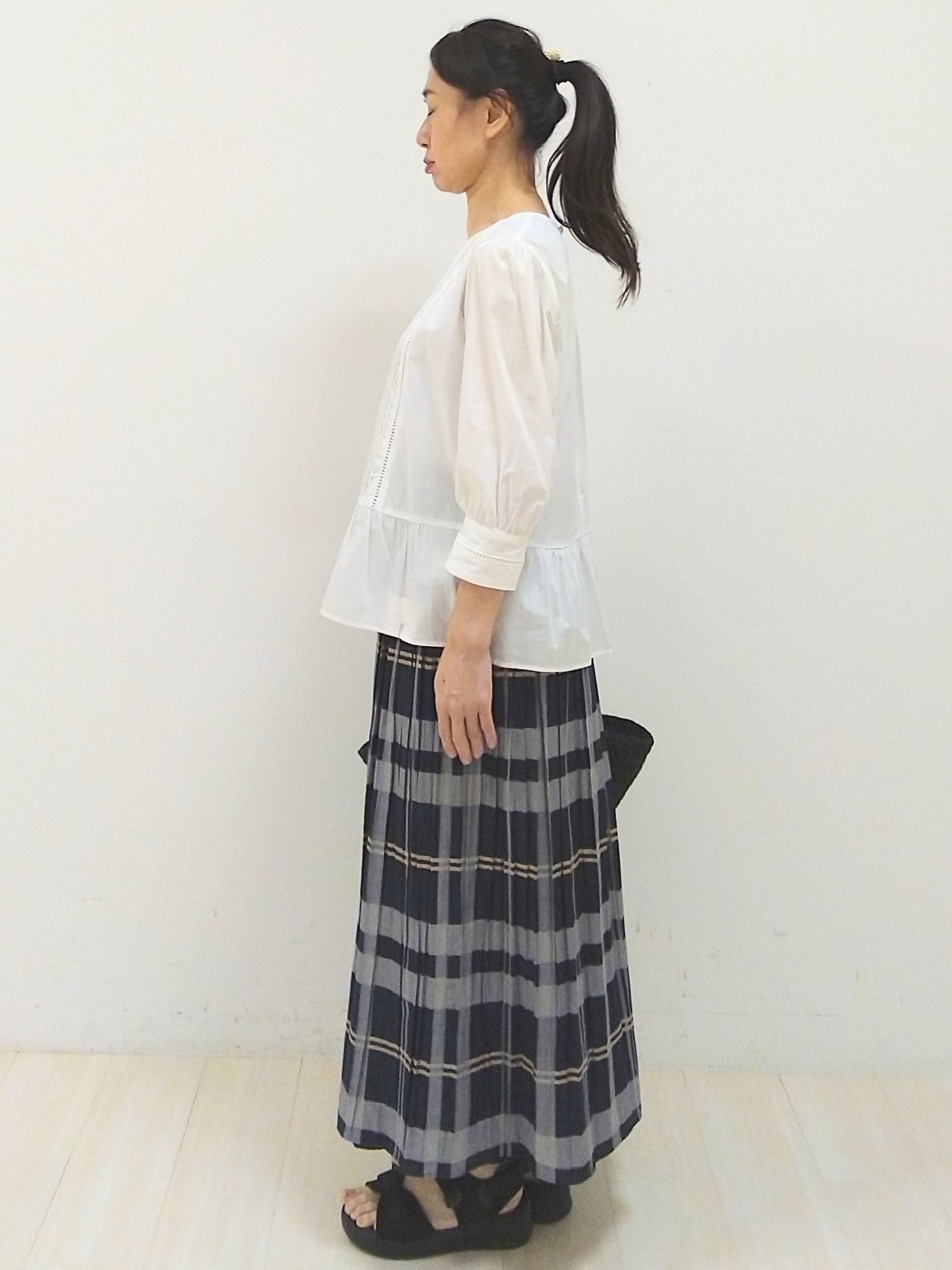 SANAさんの「Reflect｜【手洗い可】ピンタックレースブラウス」を使ったコーディネート