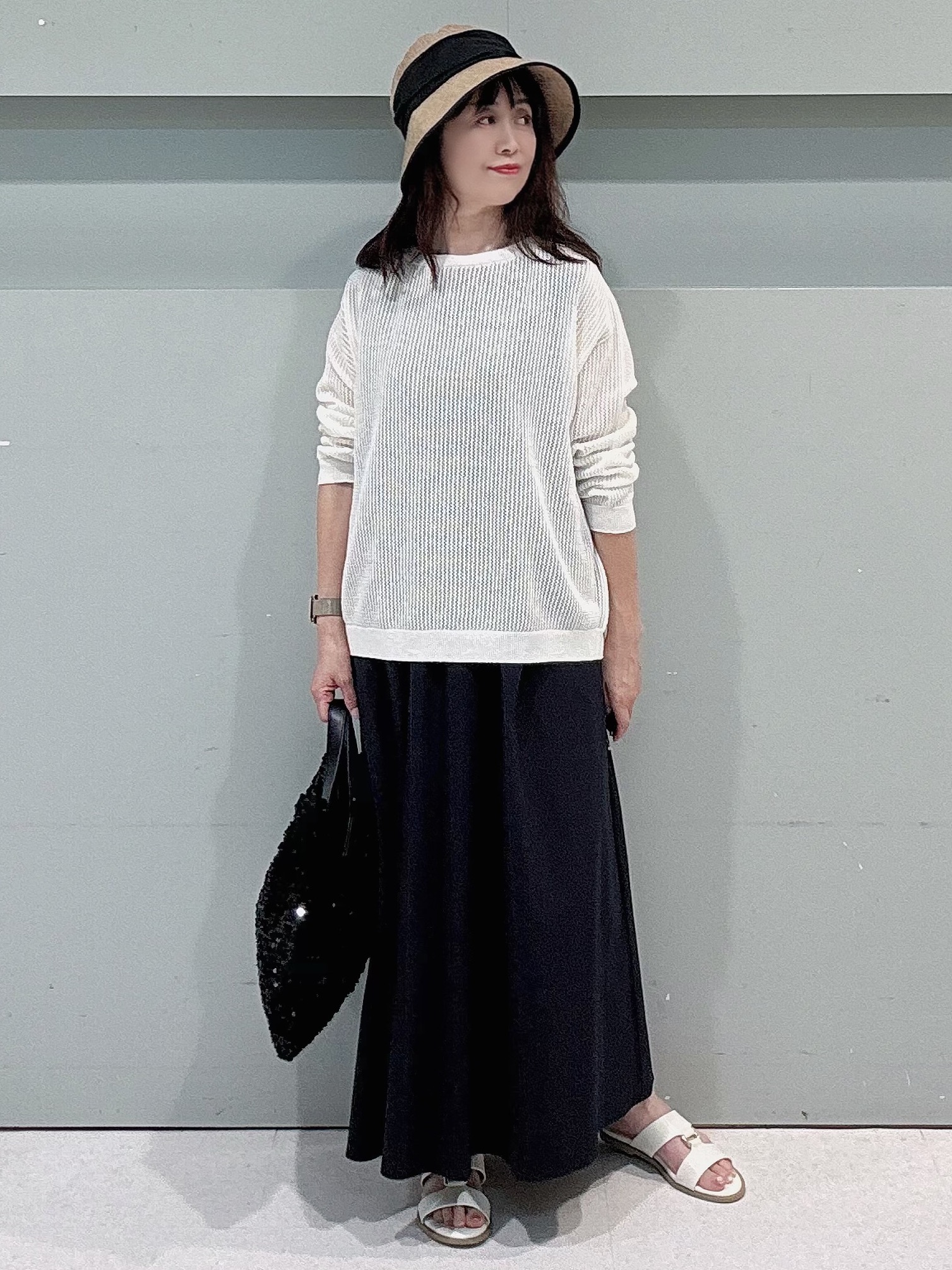 makiさんの「UNTITLED｜【接触冷感/UVカット/吸水速乾】Aラインロングワンピース」を使ったコーディネート