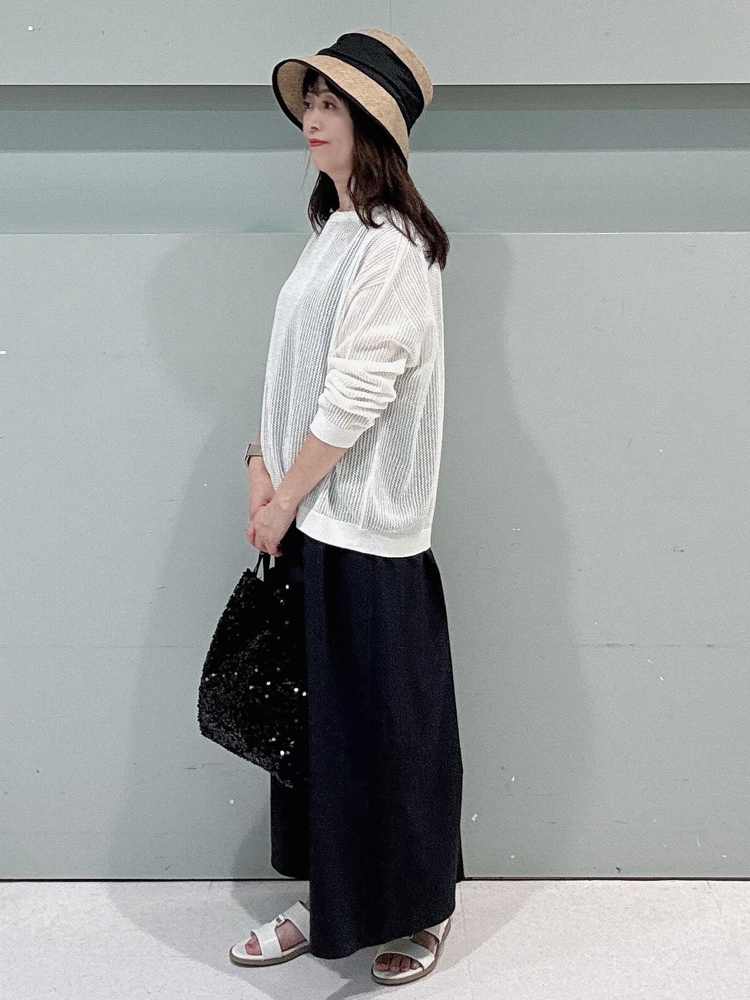 makiさんの「UNTITLED｜【接触冷感/UVカット/吸水速乾】Aラインロングワンピース」を使ったコーディネート
