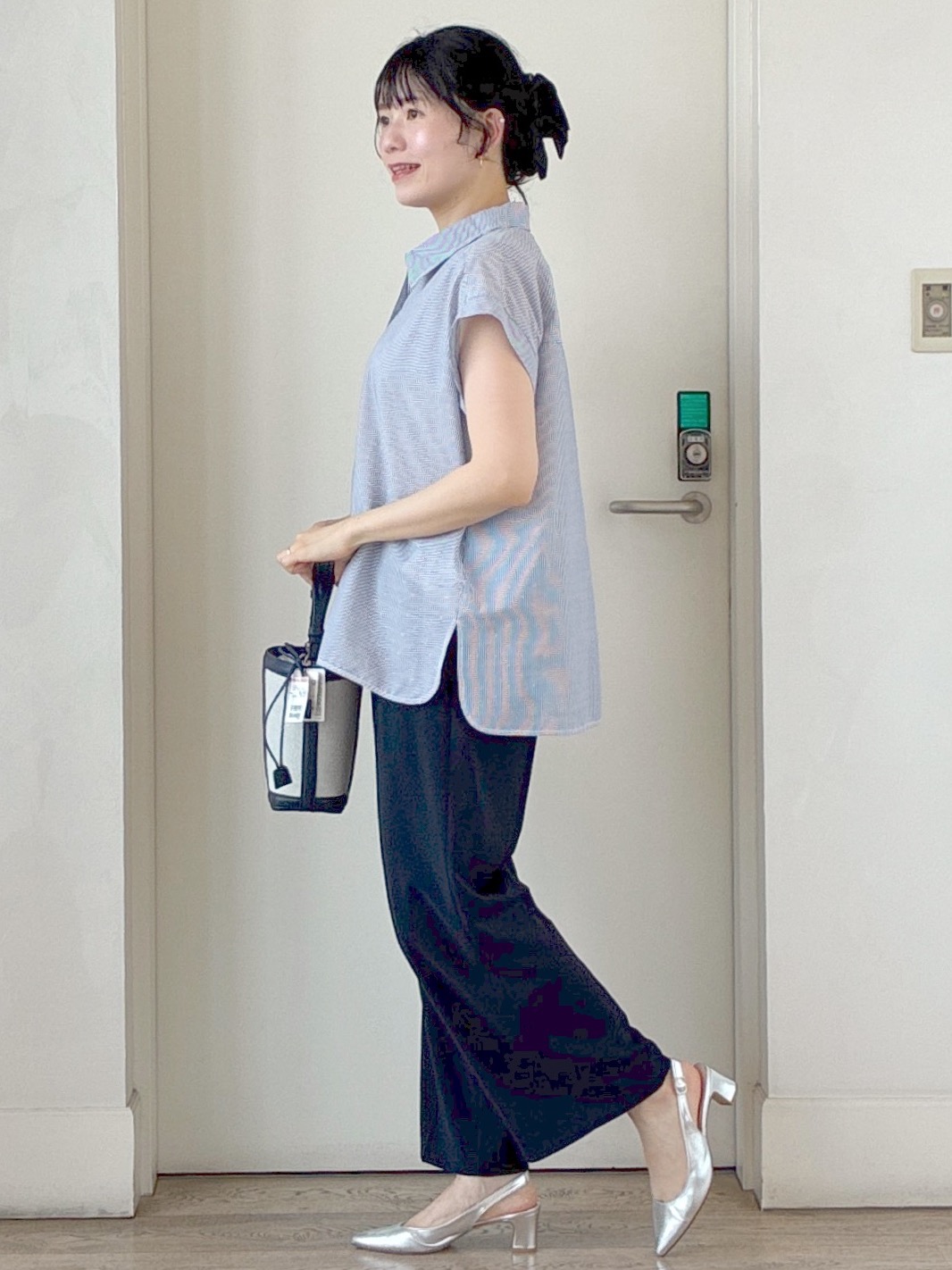  beni_gingerさんの「Reflect｜【接触冷感】フレンチスリーブシャツブラウス」を使ったコーディネート