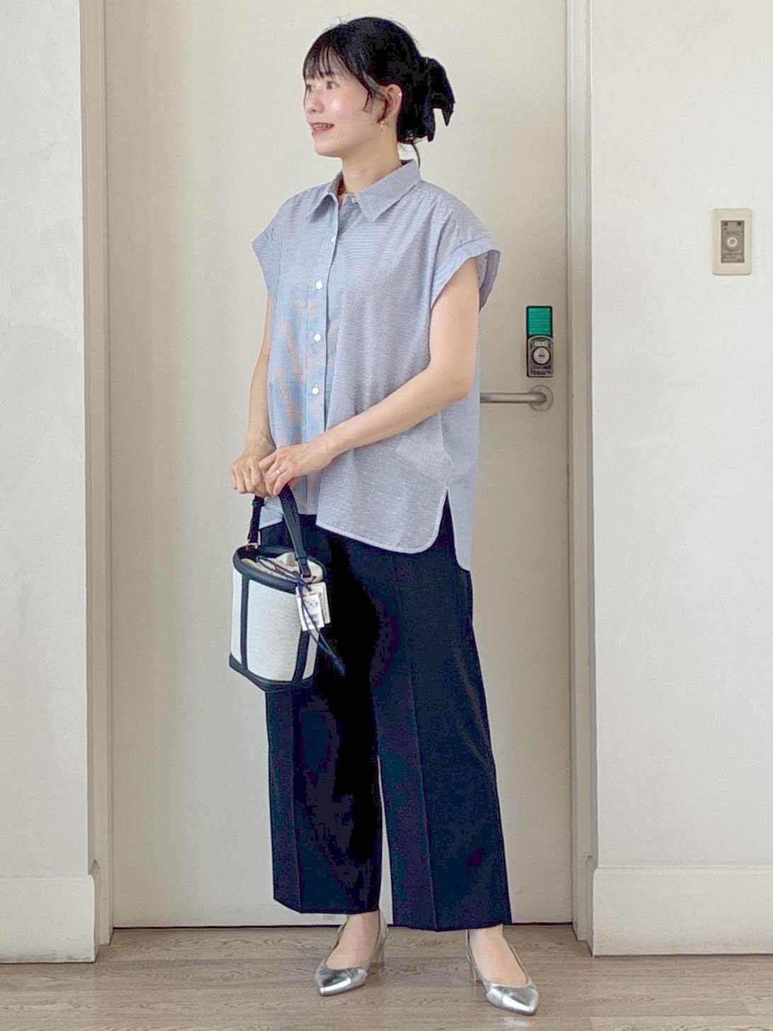  beni_gingerさんの「Reflect｜【接触冷感】フレンチスリーブシャツブラウス」を使ったコーディネート