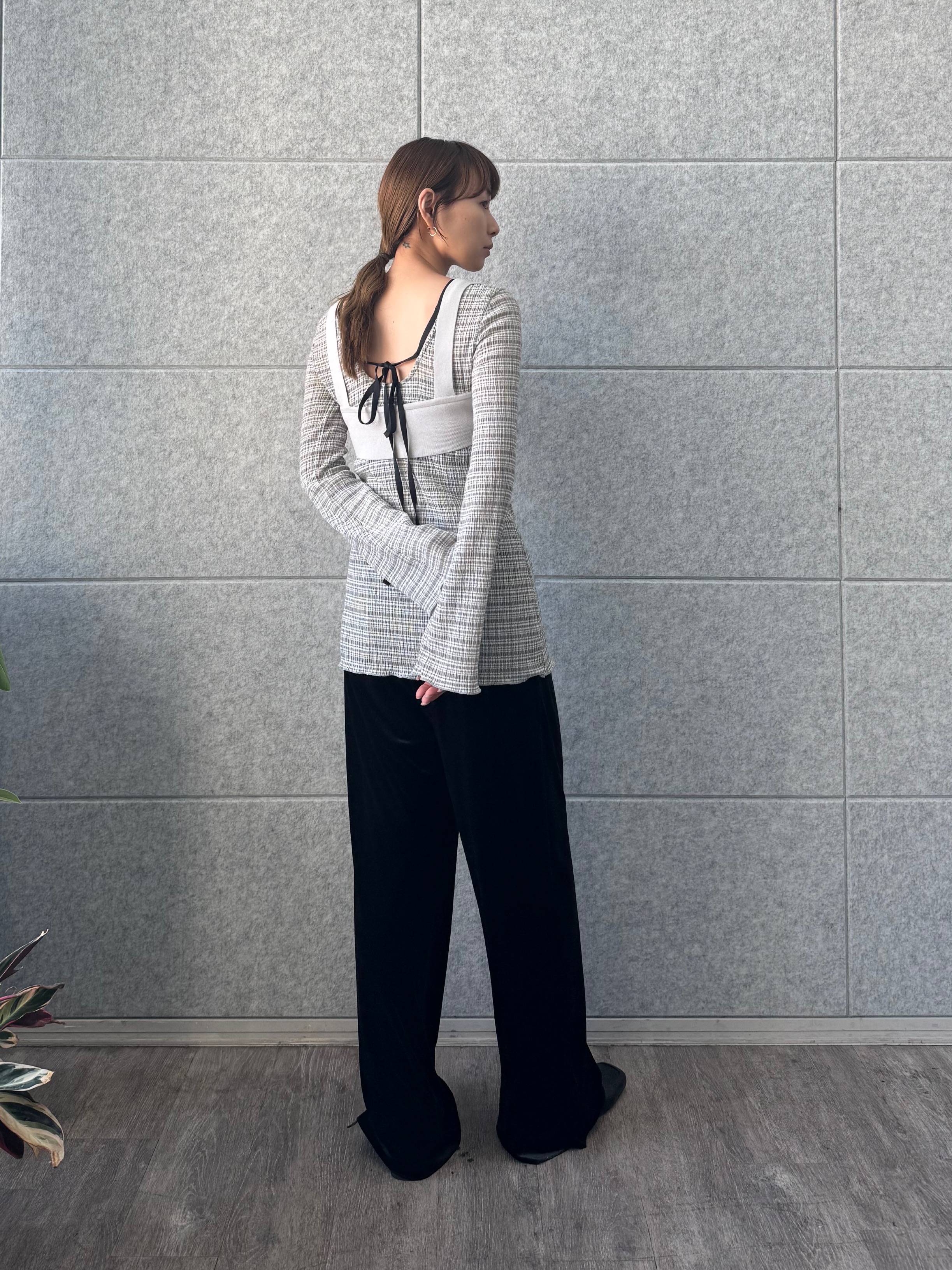 designer yukaさんの「CODE A｜knit bra」を使ったコーディネート