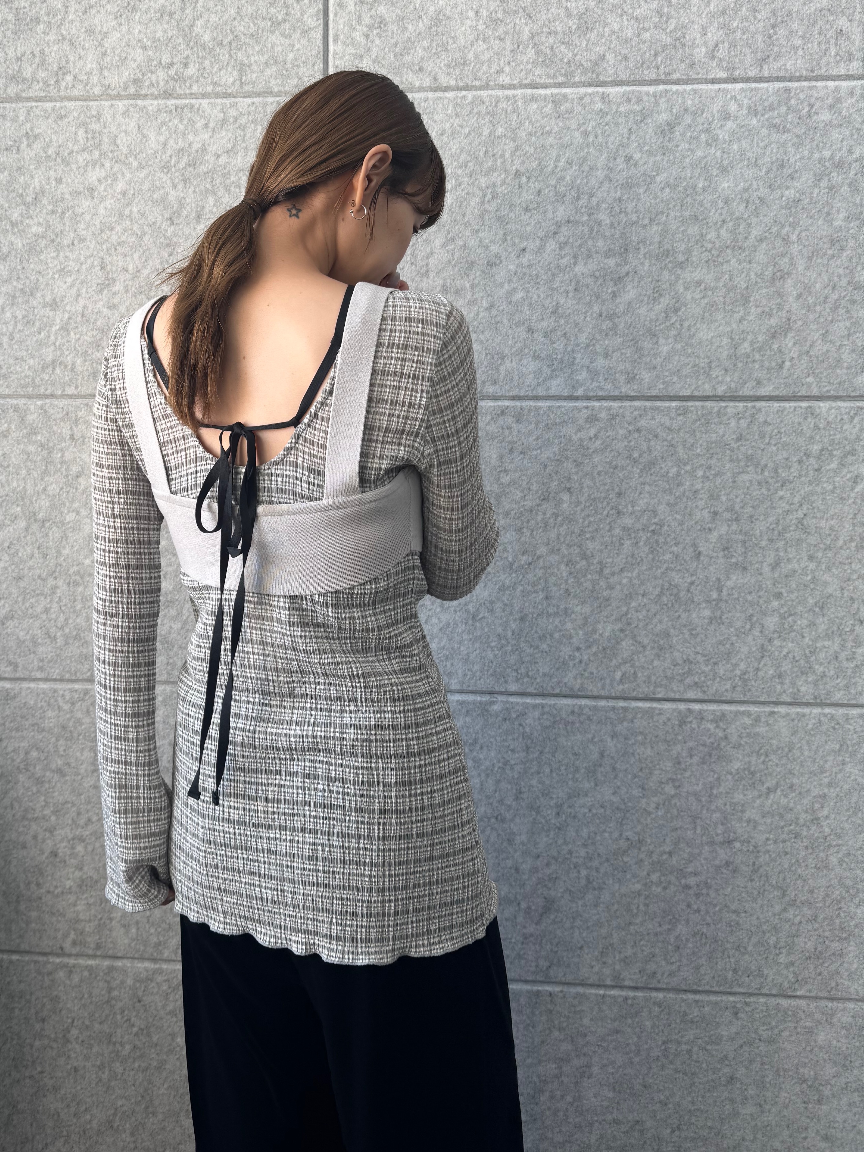 designer yukaさんの「CODE A｜knit bra」を使ったコーディネート