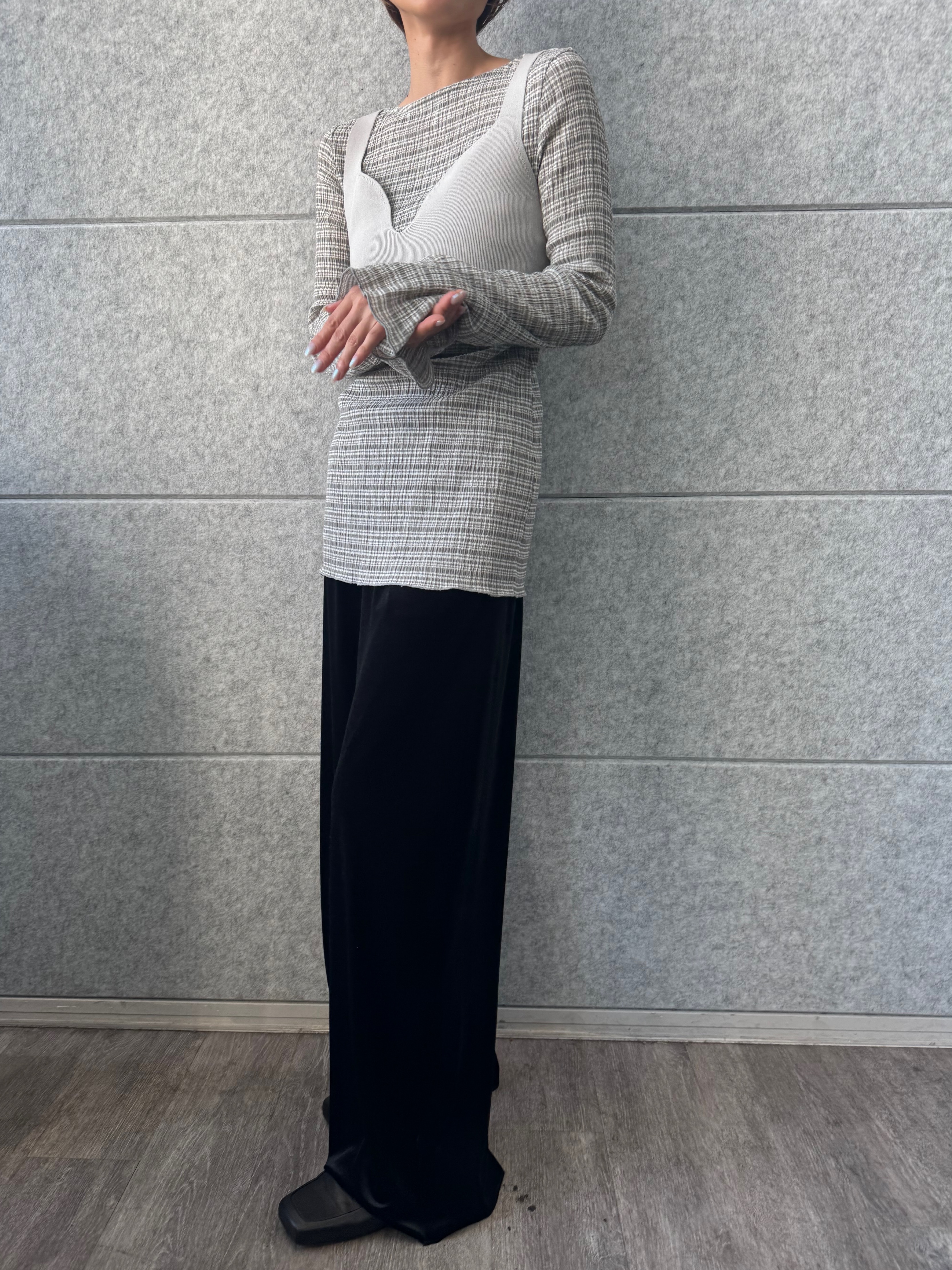 designer yukaさんの「CODE A｜knit bra」を使ったコーディネート