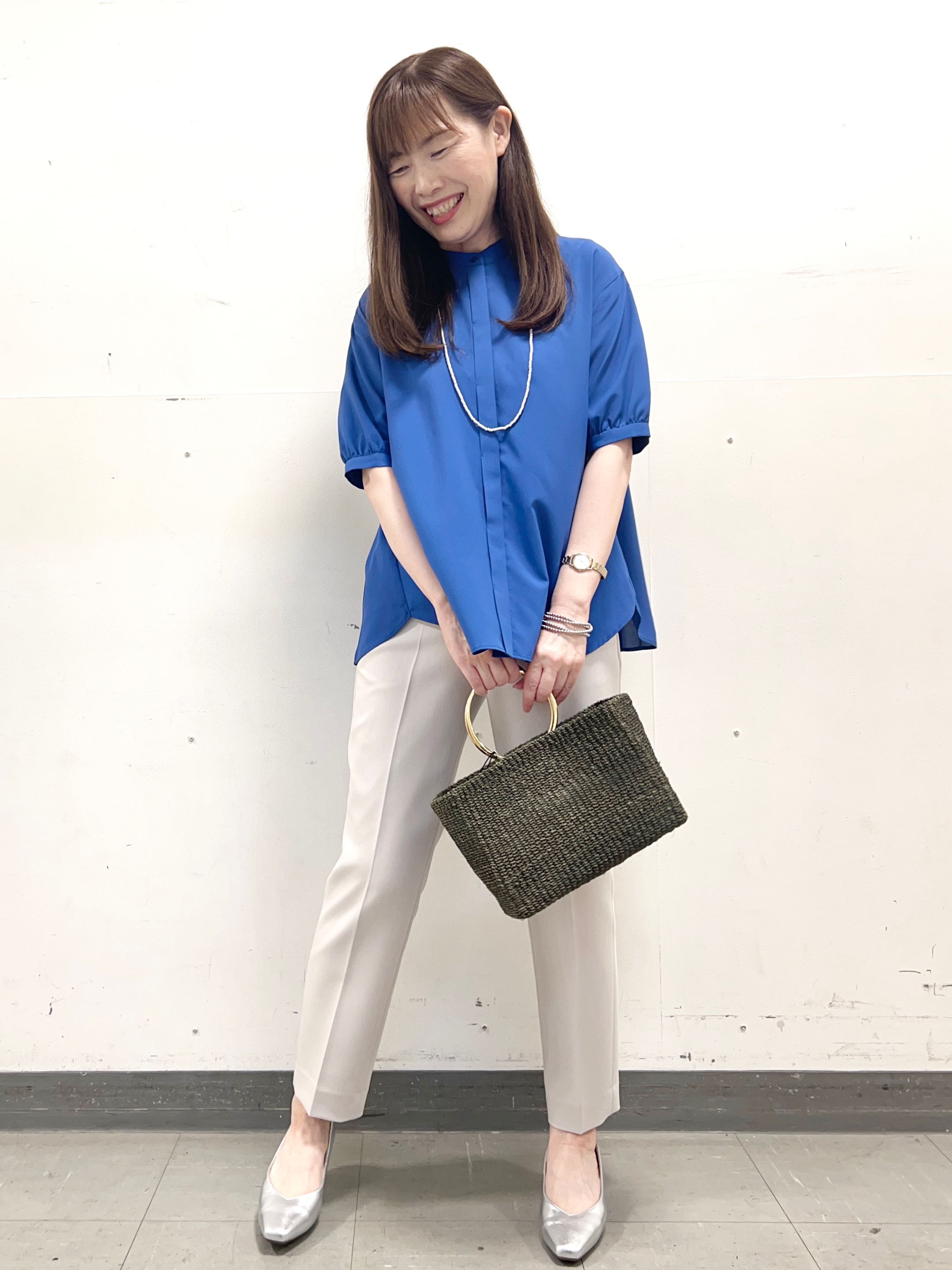 yuさんの「Reflect｜【手洗い可】異素材ドッキングブラウス」を使ったコーディネート