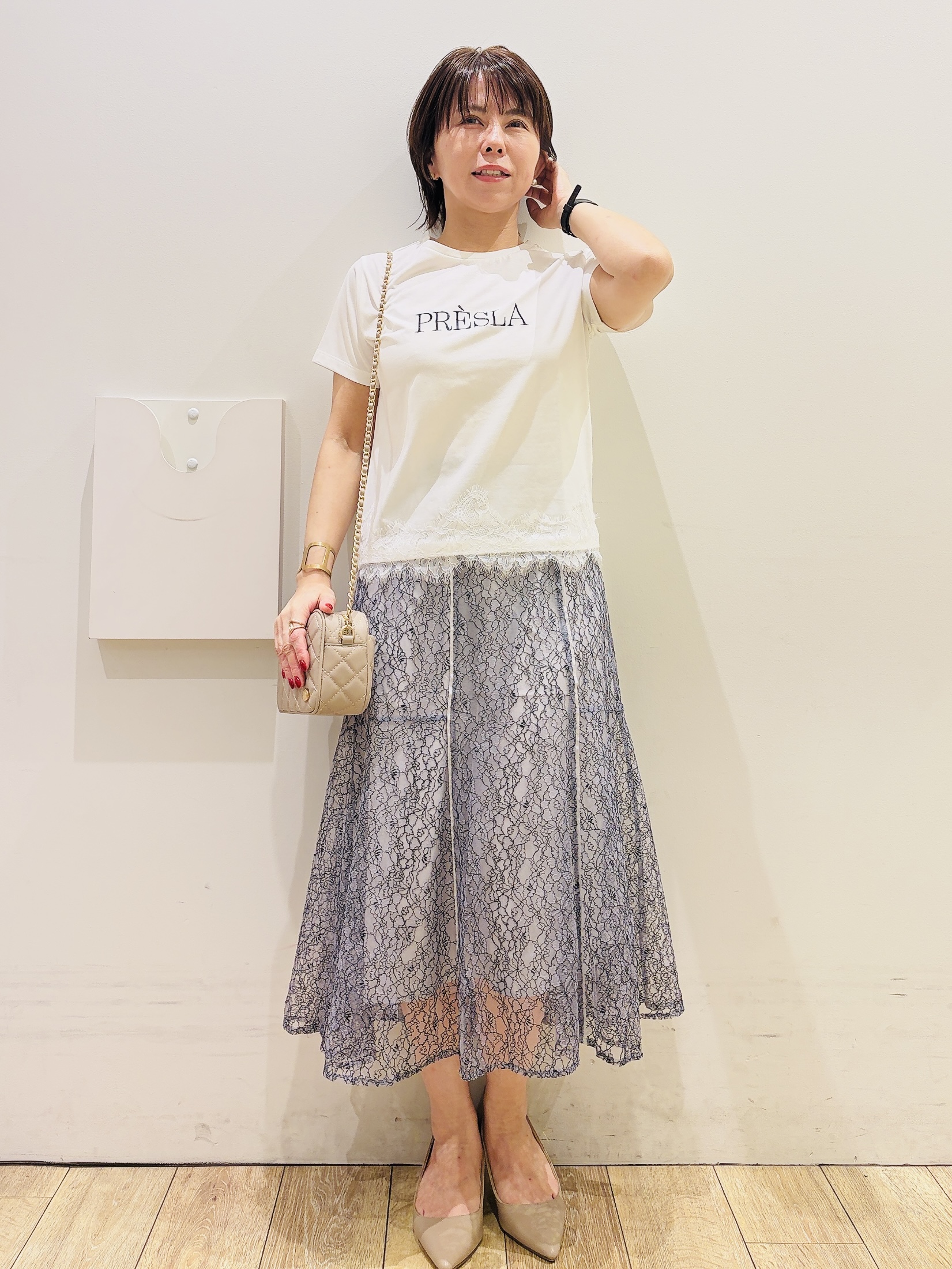YUKOさんの「index｜2WAYスパンコール巾着ミニショルダー」を使ったコーディネート