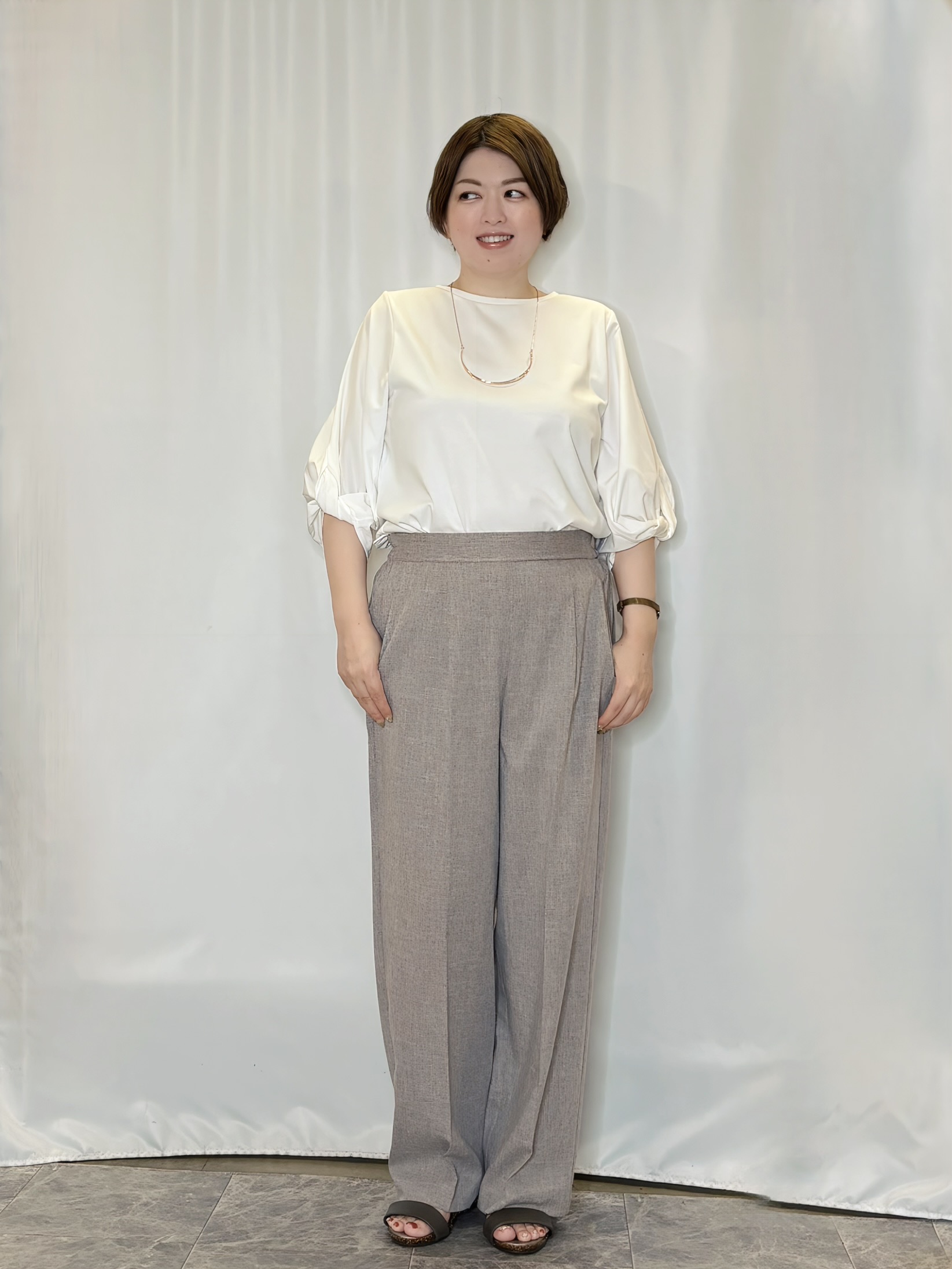 たみさんの「SHOO･LA･RUE｜ON・OFF大活躍ツイストスリーブトップス」を使ったコーディネート
