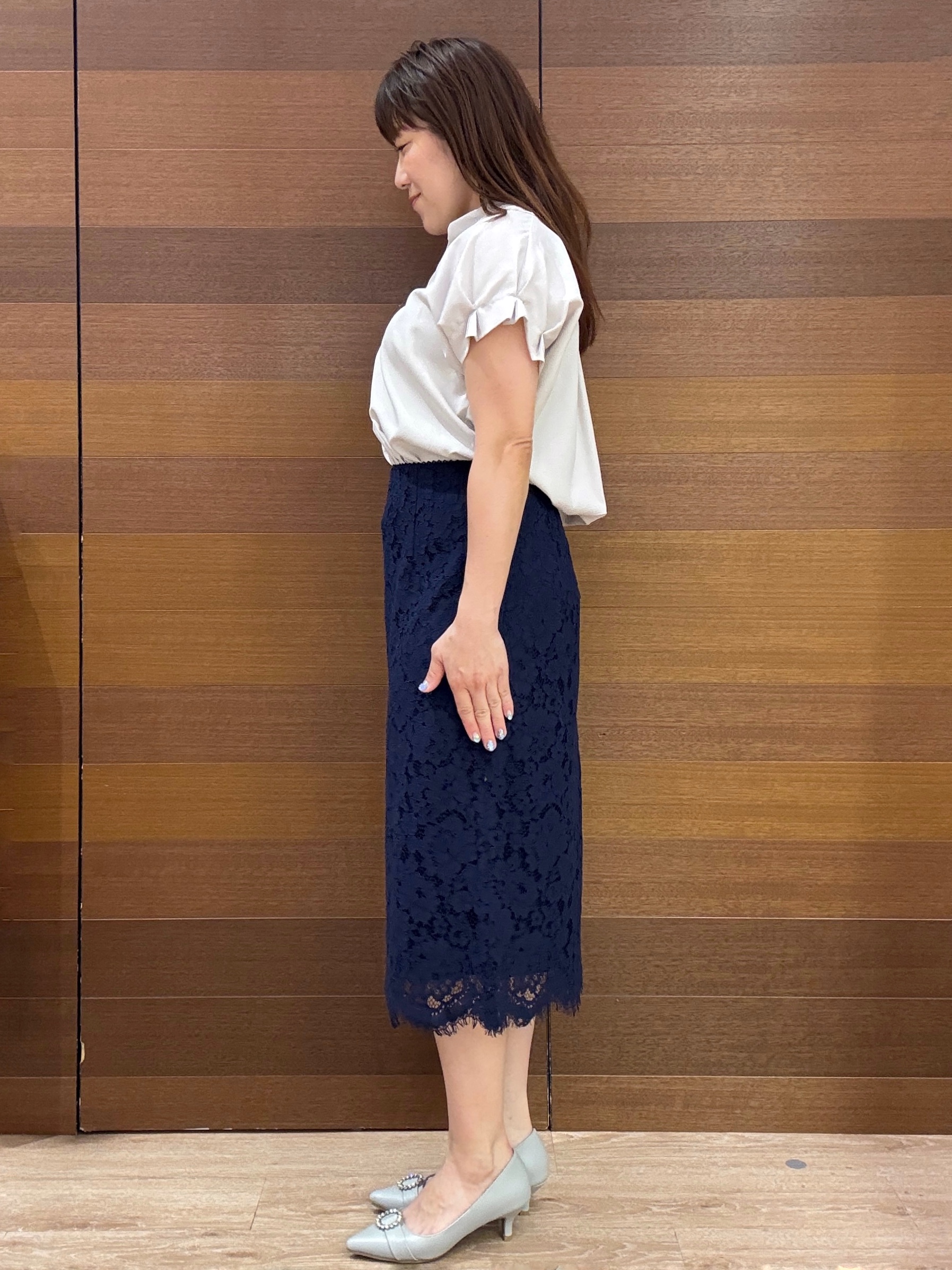 maichiさんの「OPAQUE.CLIP｜【接触冷感／吸水速乾】タックスキッパーブラウス《防シワ／イージーアイロン／洗濯機OK／9col》」を使ったコーディネート