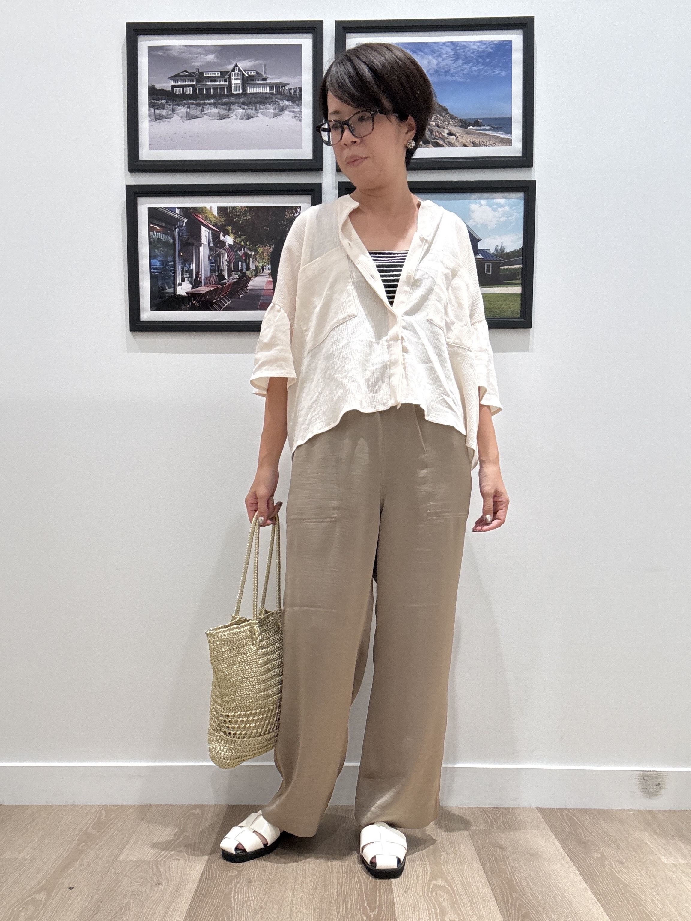 Naoさんの「Dessin｜フレアスリーブ スキッパーブラウス」を使ったコーディネート