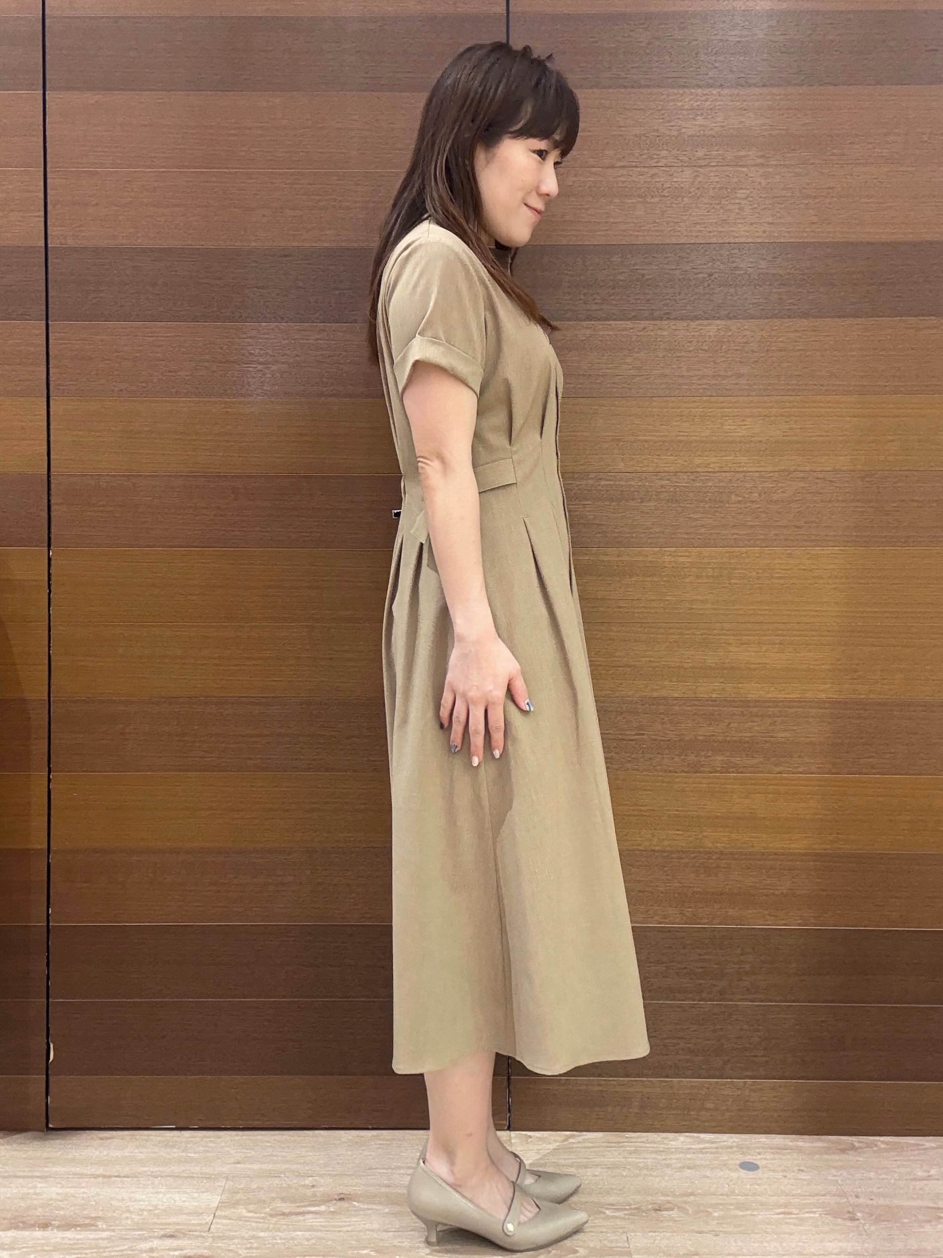 maichiさんの「OPAQUE.CLIP｜【接触冷感／吸水速乾／UVケア】リネンライクサイドベルトシャツワンピース《透け防止／洗濯機OK》」を使ったコーディネート