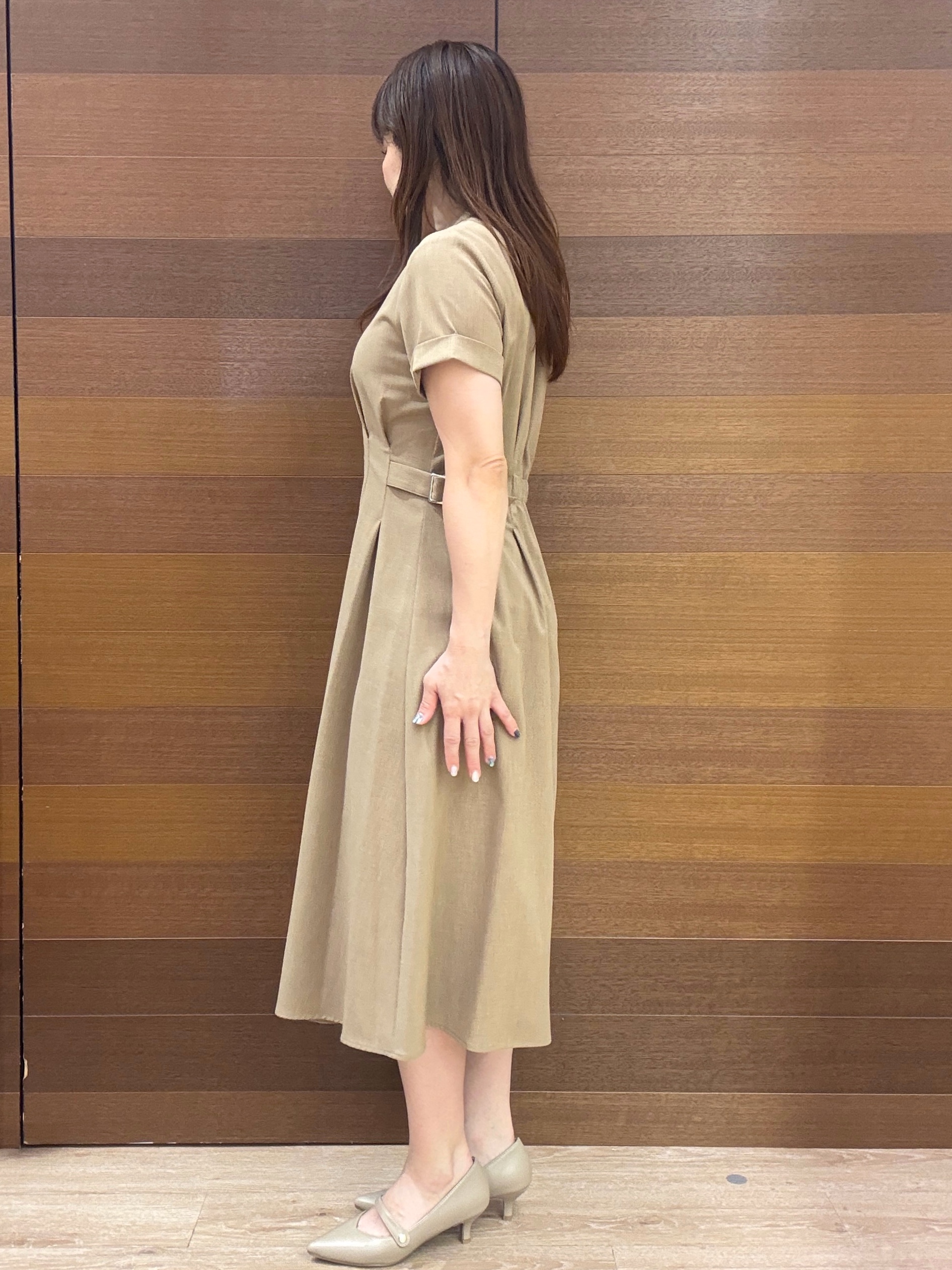 maichiさんの「OPAQUE.CLIP｜【接触冷感／吸水速乾／UVケア】リネンライクサイドベルトシャツワンピース《透け防止／洗濯機OK》」を使ったコーディネート
