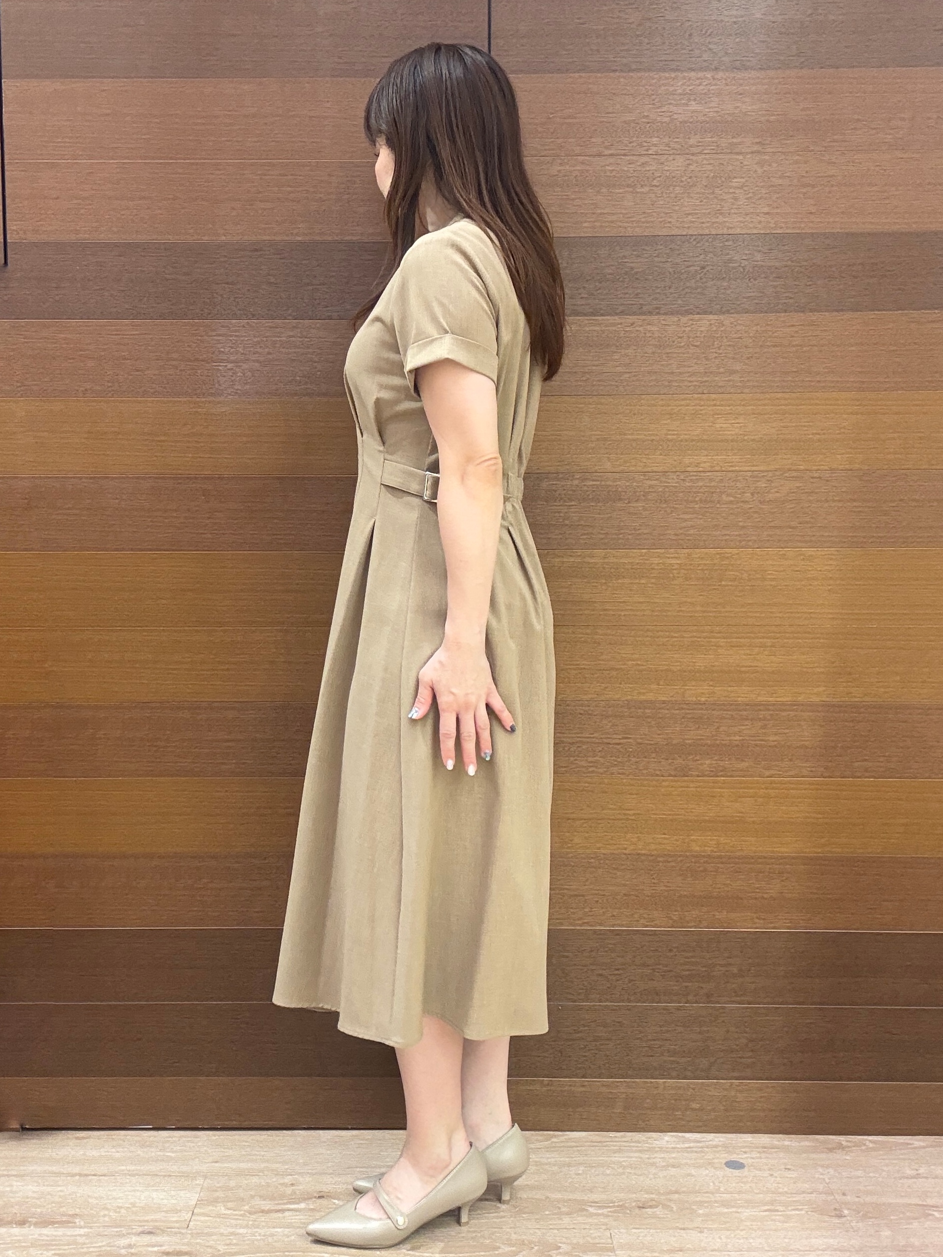 maichiさんの「OPAQUE.CLIP｜【接触冷感／吸水速乾／UVケア】リネンライクサイドベルトシャツワンピース《透け防止／洗濯機OK》」を使ったコーディネート