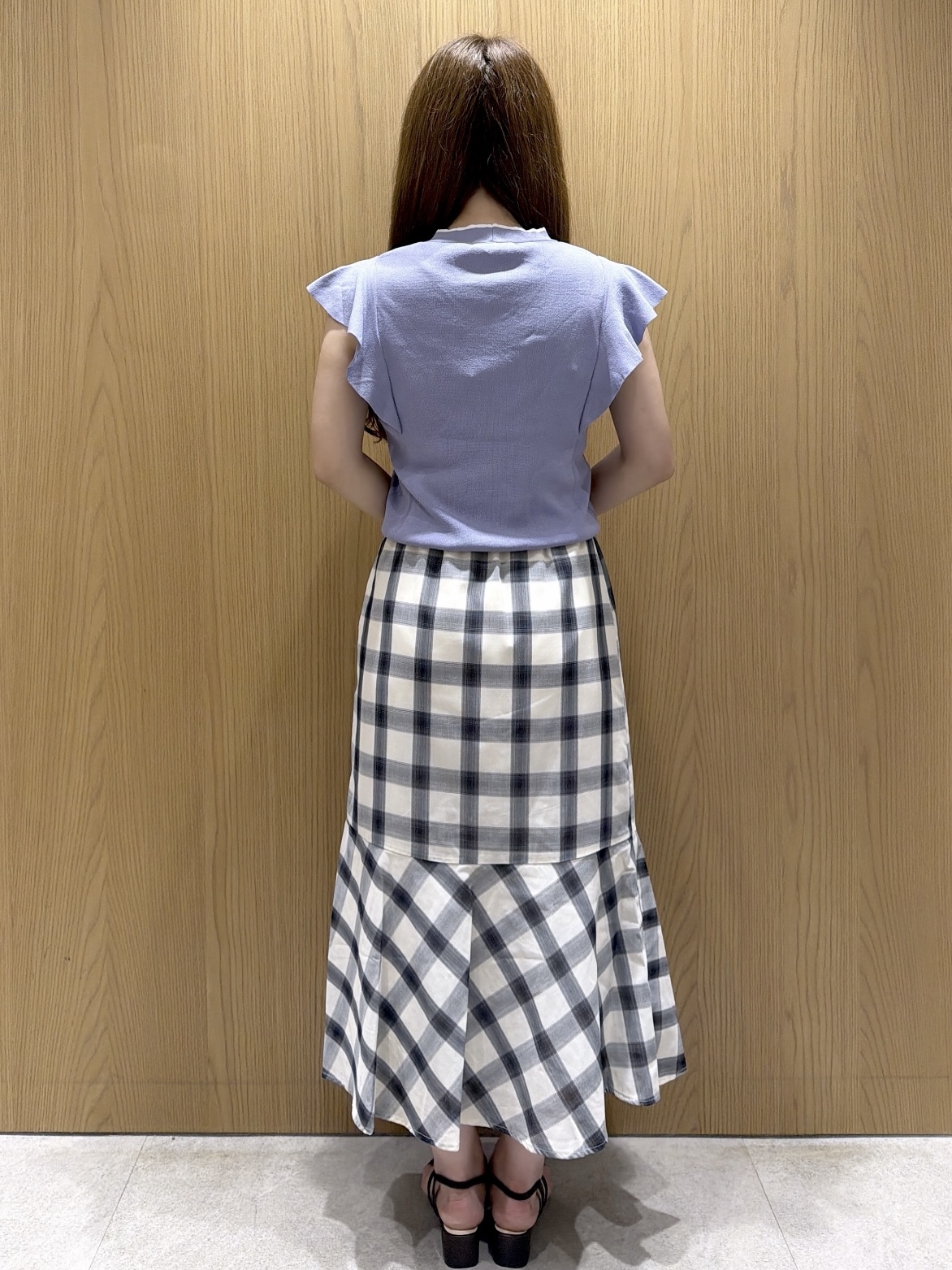 aiさんの「index｜【UVケア／接触冷感】バイカラーボウタイフリルトップス《洗濯機OK》」を使ったコーディネート