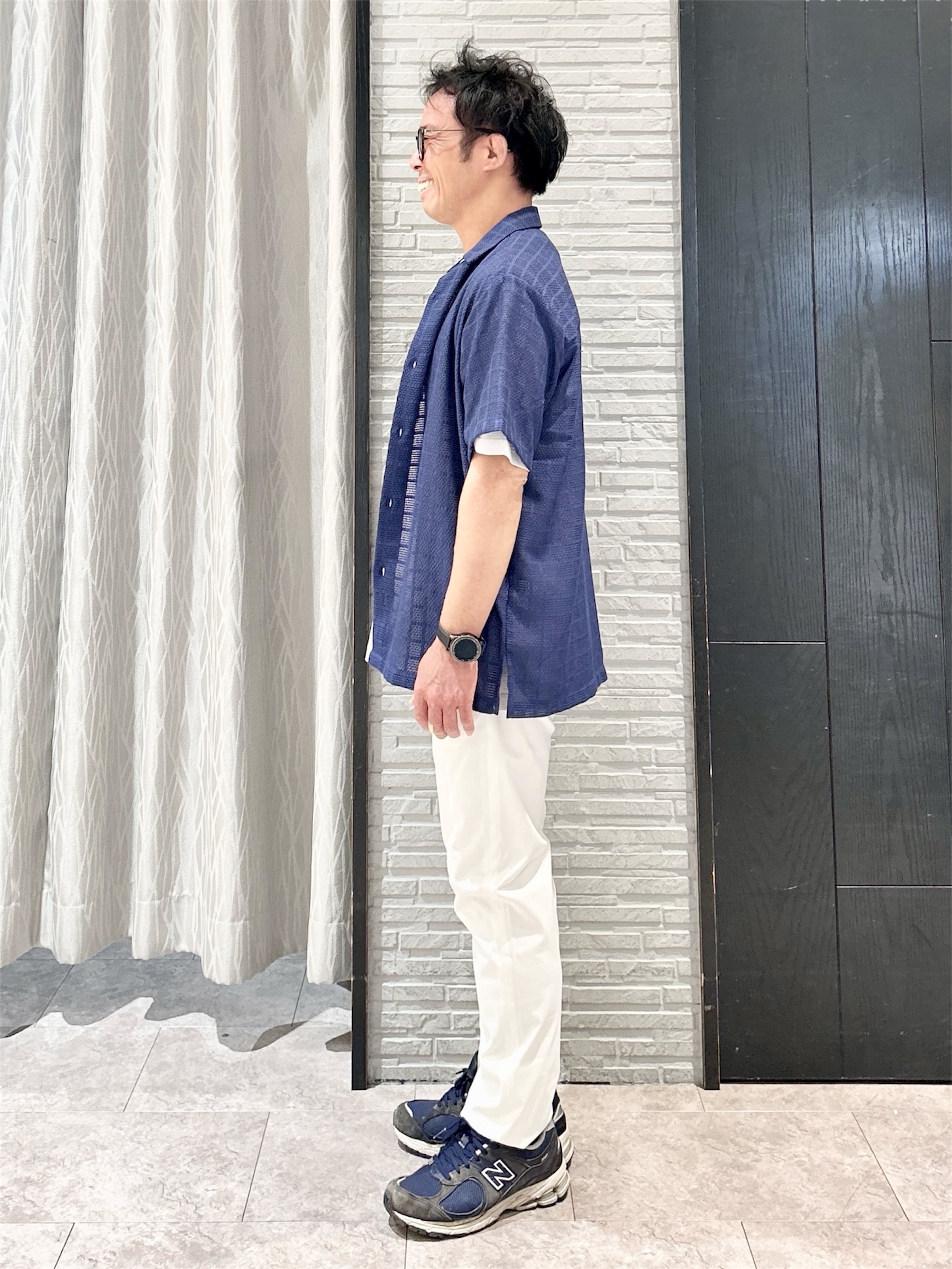 KENJI Iさんの「THE SHOP TK｜【洗濯機OK】格子柄メッシュ半袖シャツ」を使ったコーディネート